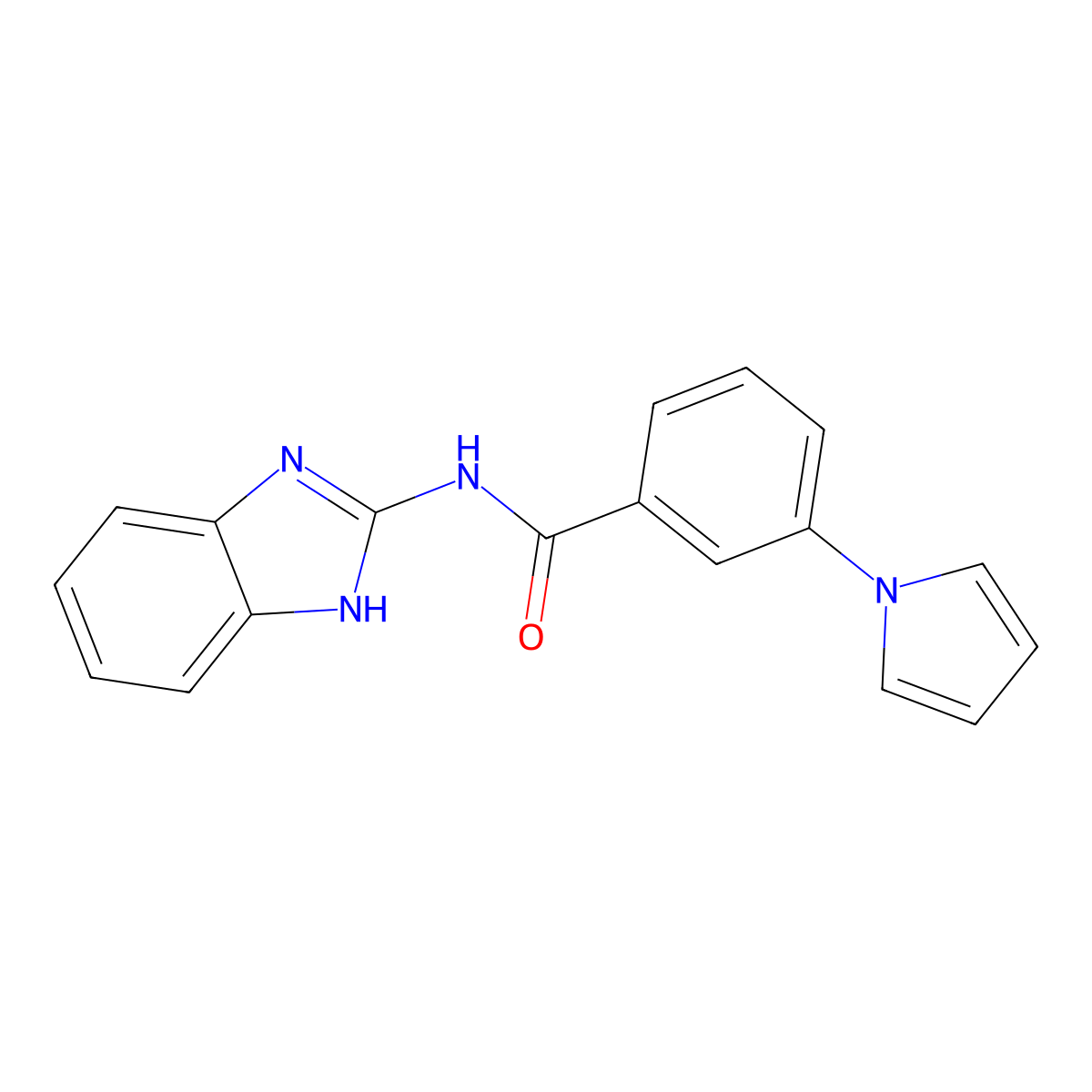 N-(1H-benzo[d]imidazol-2-yl)-3-(1H-pyrrol-1-yl)benzamide molecular structure, CAS 1190277-80-5