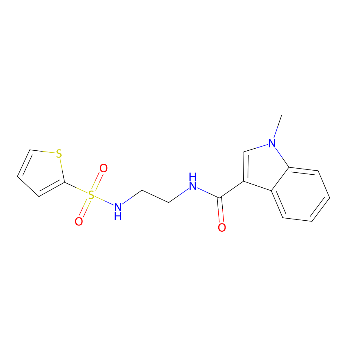 1-methyl-N-{2-[(thiophen-2-ylsulfonyl)amino]ethyl}-1H-indole-3-carboxamide molecular structure, CAS 1190277-81-6