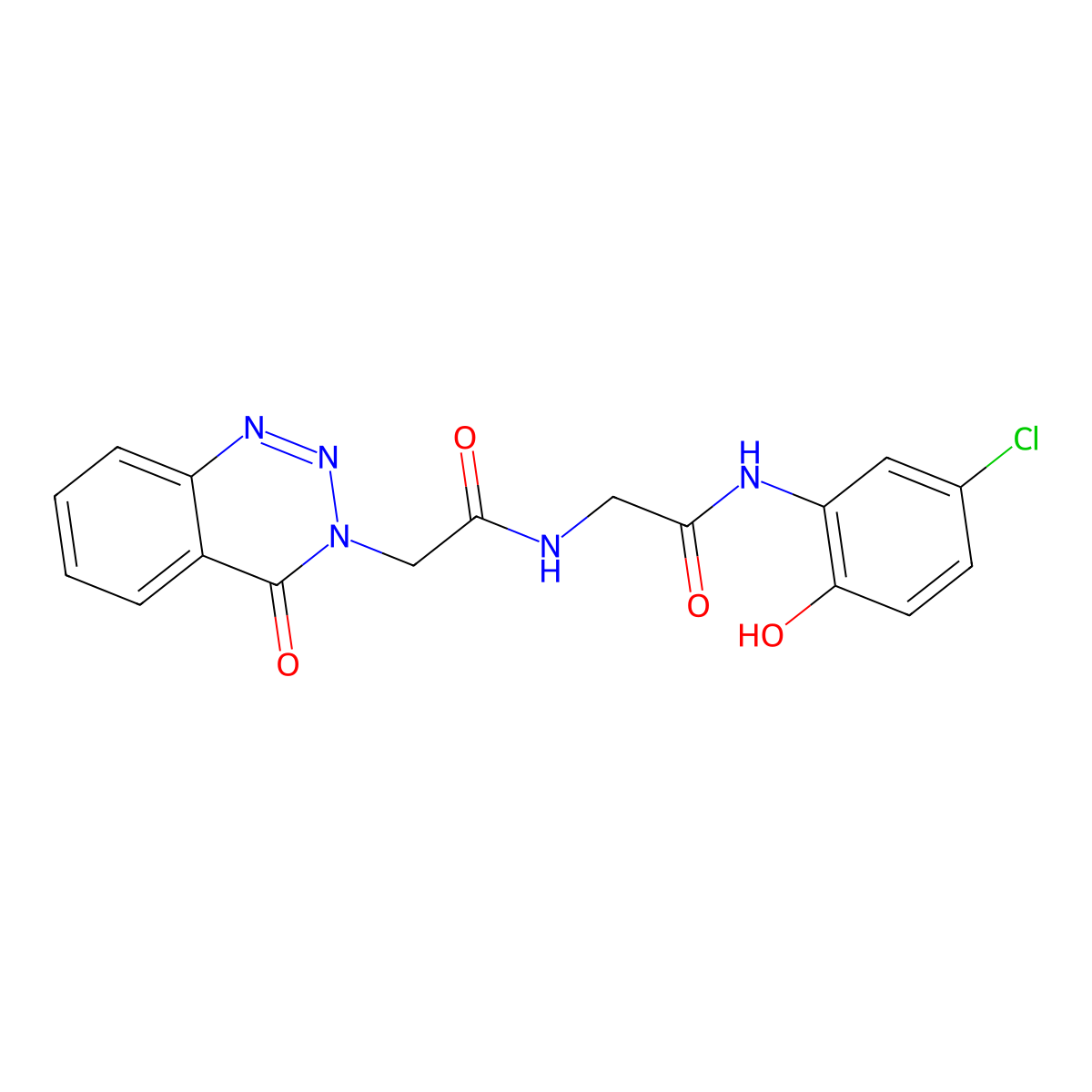N-(5-chloro-2-hydroxyphenyl)-N~2~-[(4-oxo-1,2,3-benzotriazin-3(4H)-yl)acetyl]glycinamide molecular structure, CAS 1190277-83-8