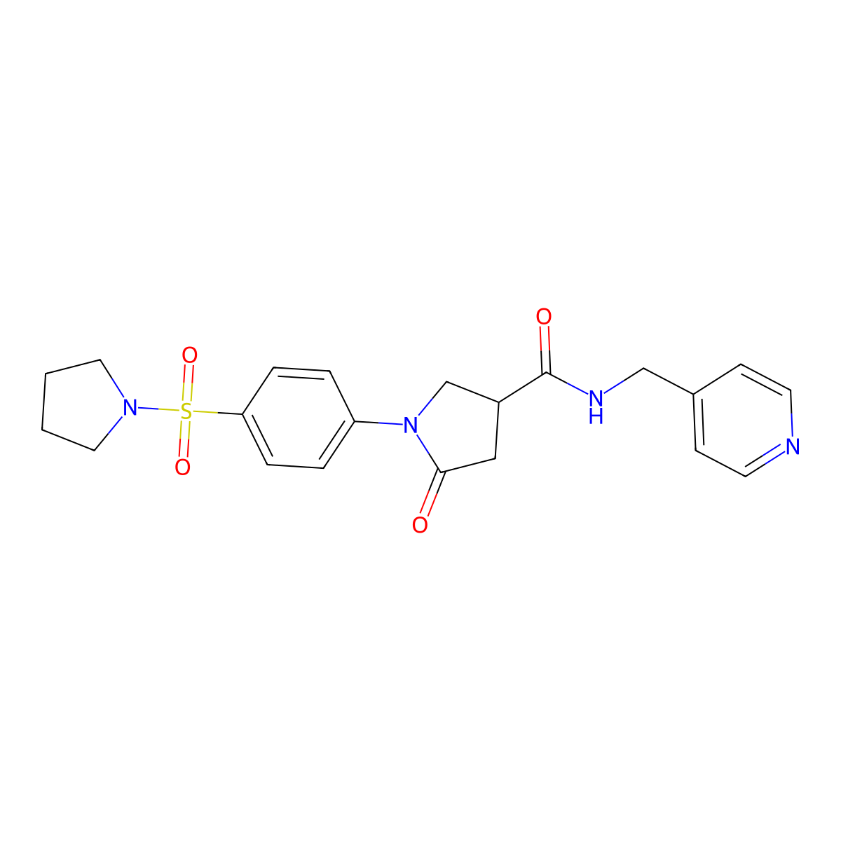 5-oxo-N-(pyridin-4-ylmethyl)-1-[4-(pyrrolidin-1-ylsulfonyl)phenyl]pyrrolidine-3-carboxamide molecular structure, CAS 1190277-86-1