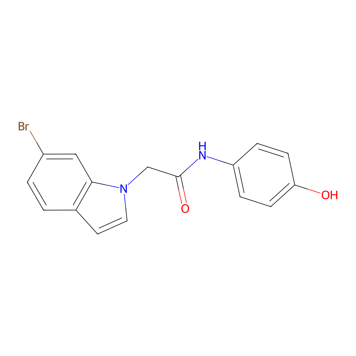 2-(6-bromo-1H-indol-1-yl)-N-(4-hydroxyphenyl)acetamide molecular structure, CAS 1190277-95-2