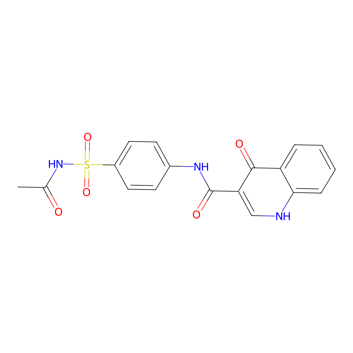 N-[4-(acetylsulfamoyl)phenyl]-4-oxo-1,4-dihydroquinoline-3-carboxamide molecular structure, CAS 1190277-96-3