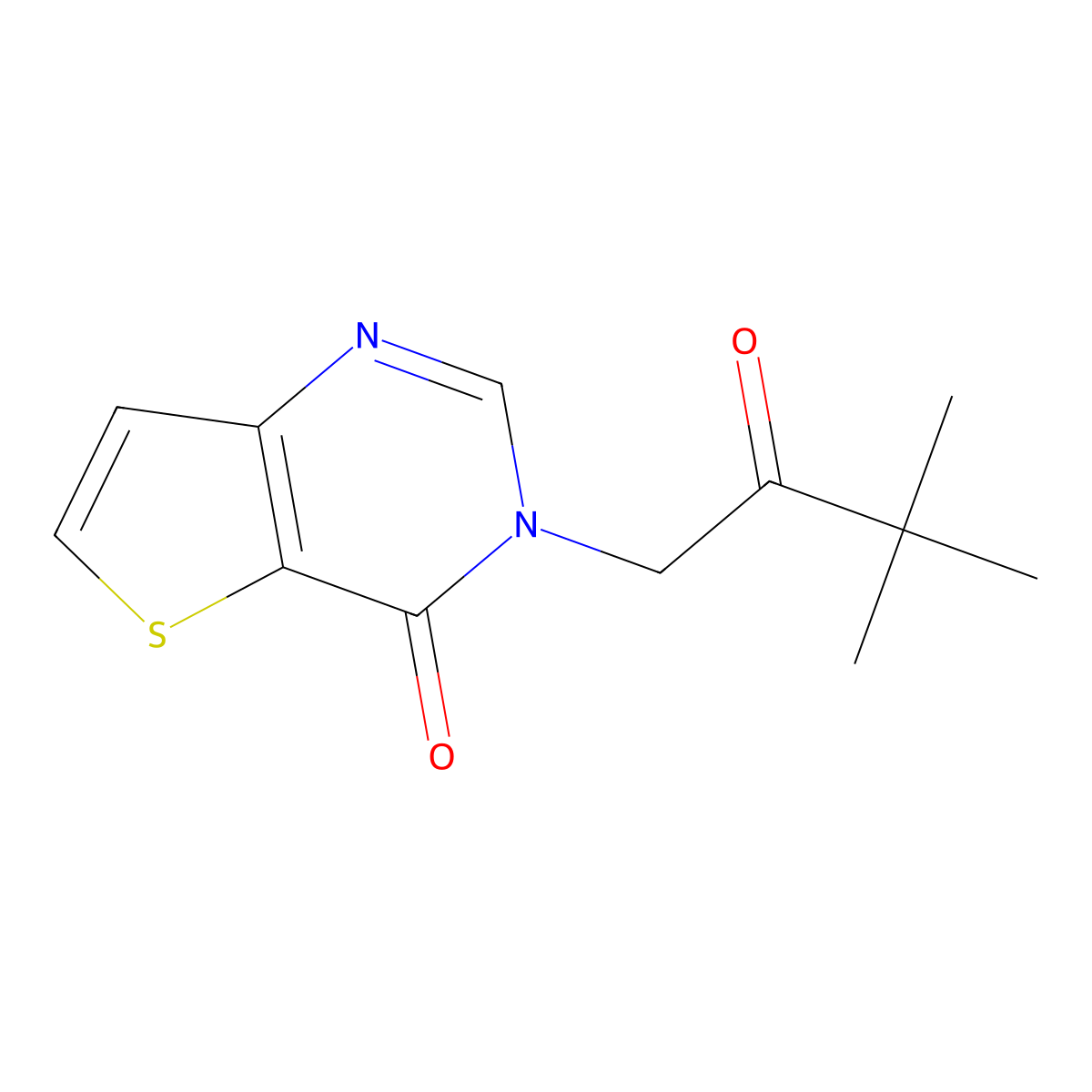 3-(3,3-dimethyl-2-oxobutyl)thieno[3,2-d]pyrimidin-4(3H)-one molecular structure, CAS 1190278-03-5