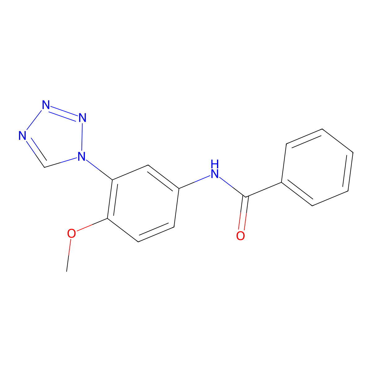 N-[4-methoxy-3-(1H-tetrazol-1-yl)phenyl]benzamide molecular structure, CAS 1190278-12-6