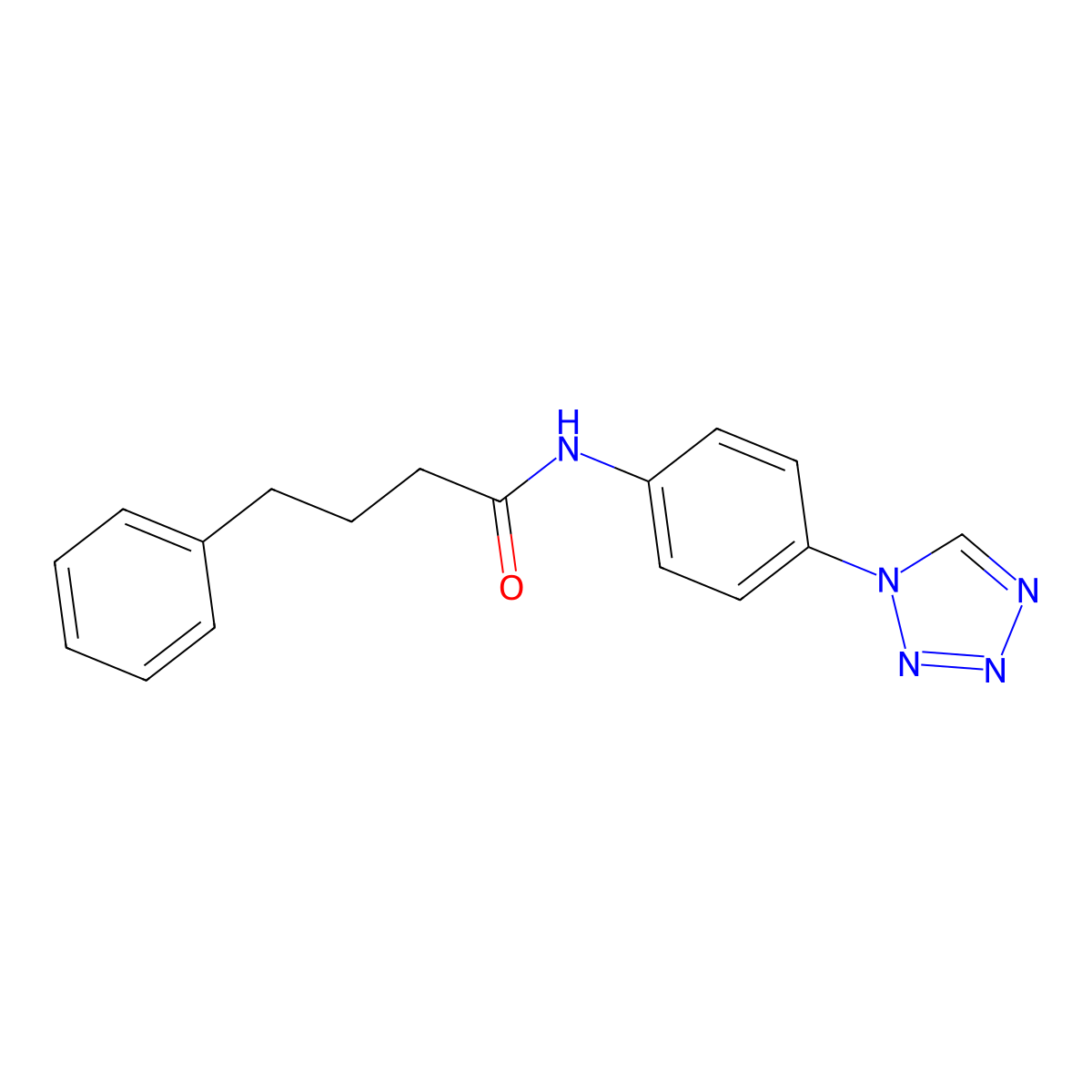 4-phenyl-N-[4-(1H-tetrazol-1-yl)phenyl]butanamide molecular structure, CAS 1190278-18-2