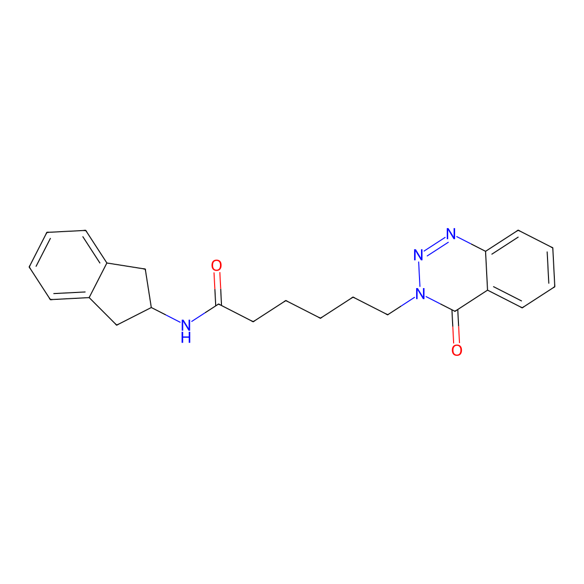 N-(2,3-dihydro-1H-inden-2-yl)-6-(4-oxo-1,2,3-benzotriazin-3(4H)-yl)hexanamide molecular structure, CAS 1190278-34-2