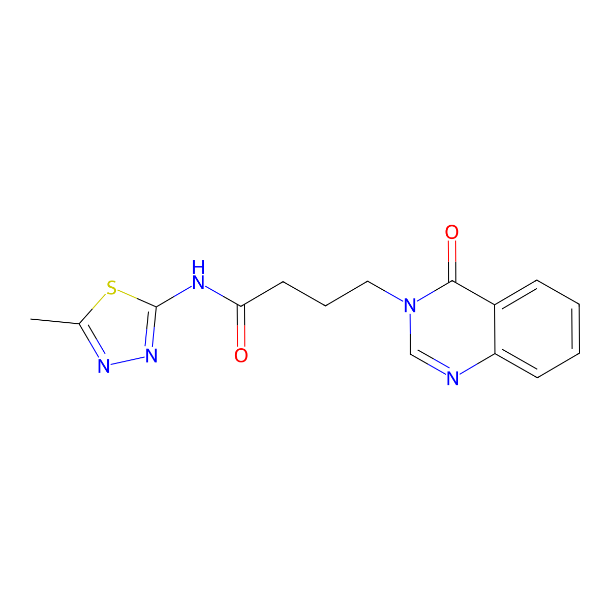 N-(5-methyl-1,3,4-thiadiazol-2-yl)-4-(4-oxoquinazolin-3(4H)-yl)butanamide molecular structure, CAS 1190278-52-4