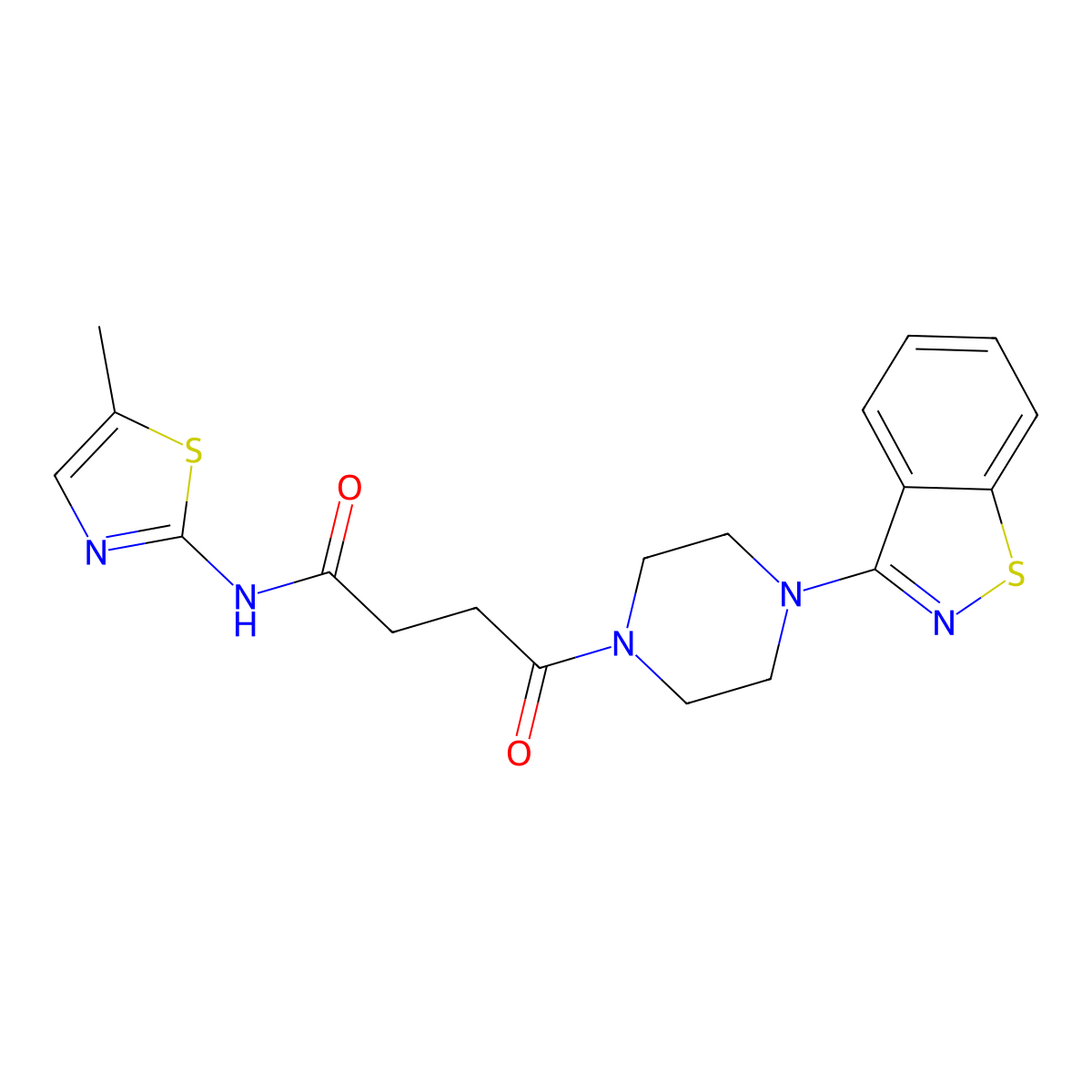 4-[4-(1,2-benzothiazol-3-yl)piperazin-1-yl]-N-(5-methyl-1,3-thiazol-2-yl)-4-oxobutanamide molecular structure, CAS 1190278-57-9