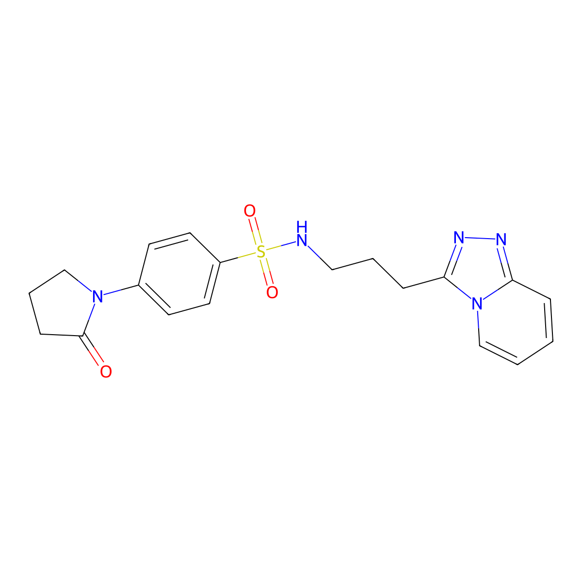 4-(2-oxopyrrolidin-1-yl)-N-[3-([1,2,4]triazolo[4,3-a]pyridin-3-yl)propyl]benzenesulfonamide molecular structure, CAS 1190278-64-8
