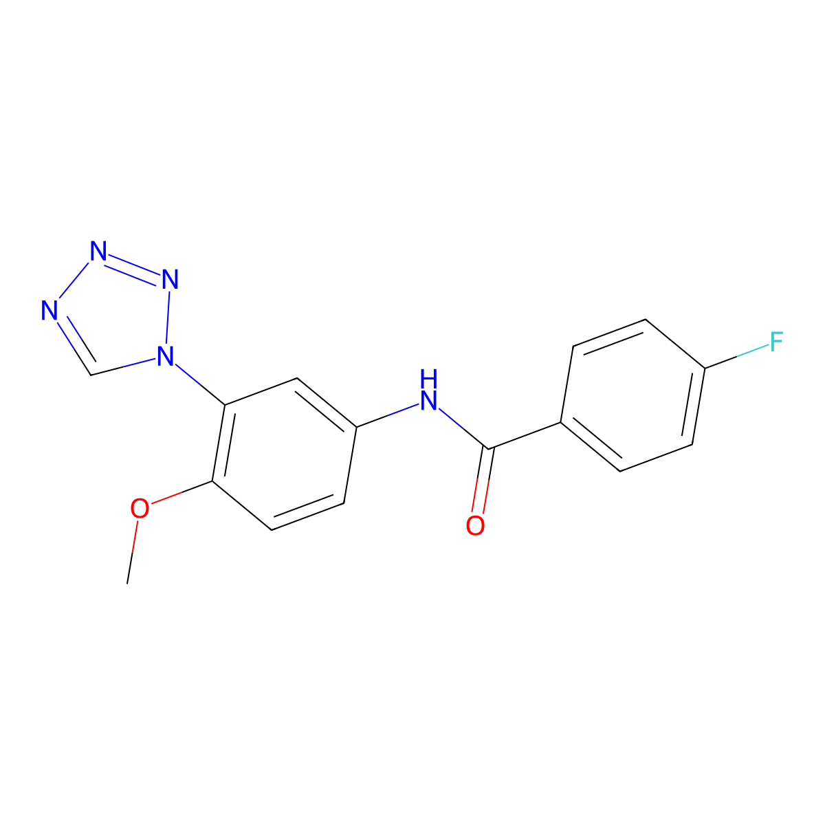 4-fluoro-N-[4-methoxy-3-(1H-tetrazol-1-yl)phenyl]benzamide molecular structure, CAS 1190278-70-6
