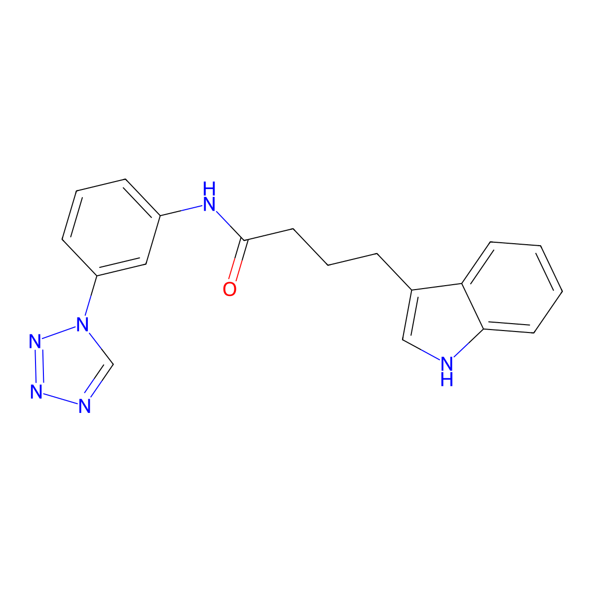 4-(1H-indol-3-yl)-N-[3-(1H-tetrazol-1-yl)phenyl]butanamide molecular structure, CAS 1190278-75-1