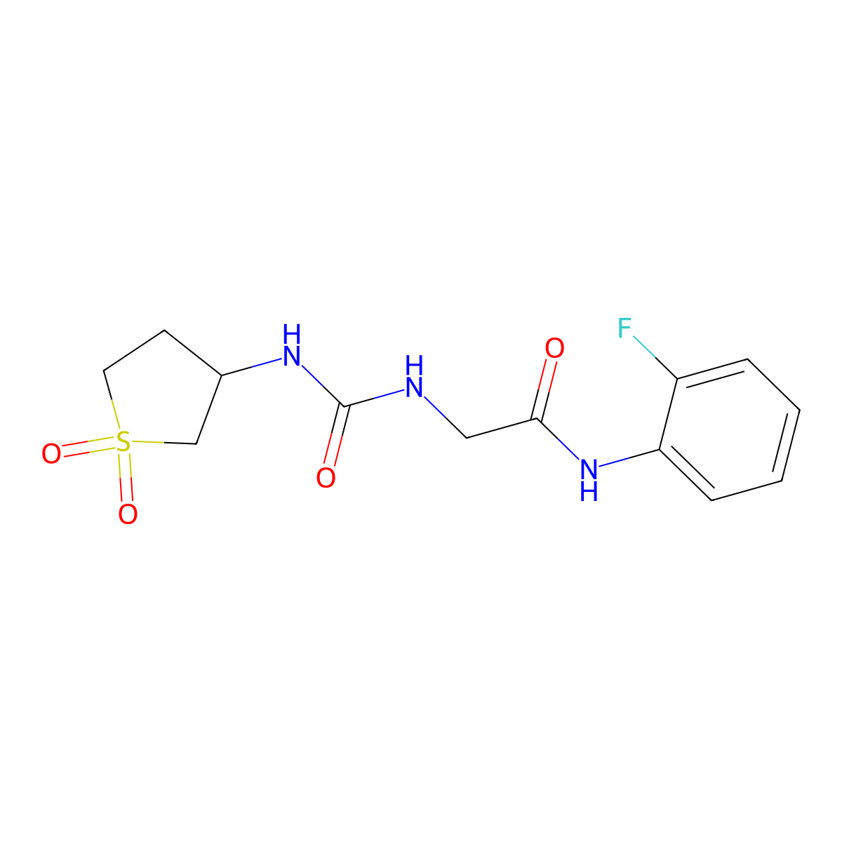 N~2~-[(1,1-dioxidotetrahydrothiophen-3-yl)carbamoyl]-N-(2-fluorophenyl)glycinamide molecular structure, CAS 1190278-80-8