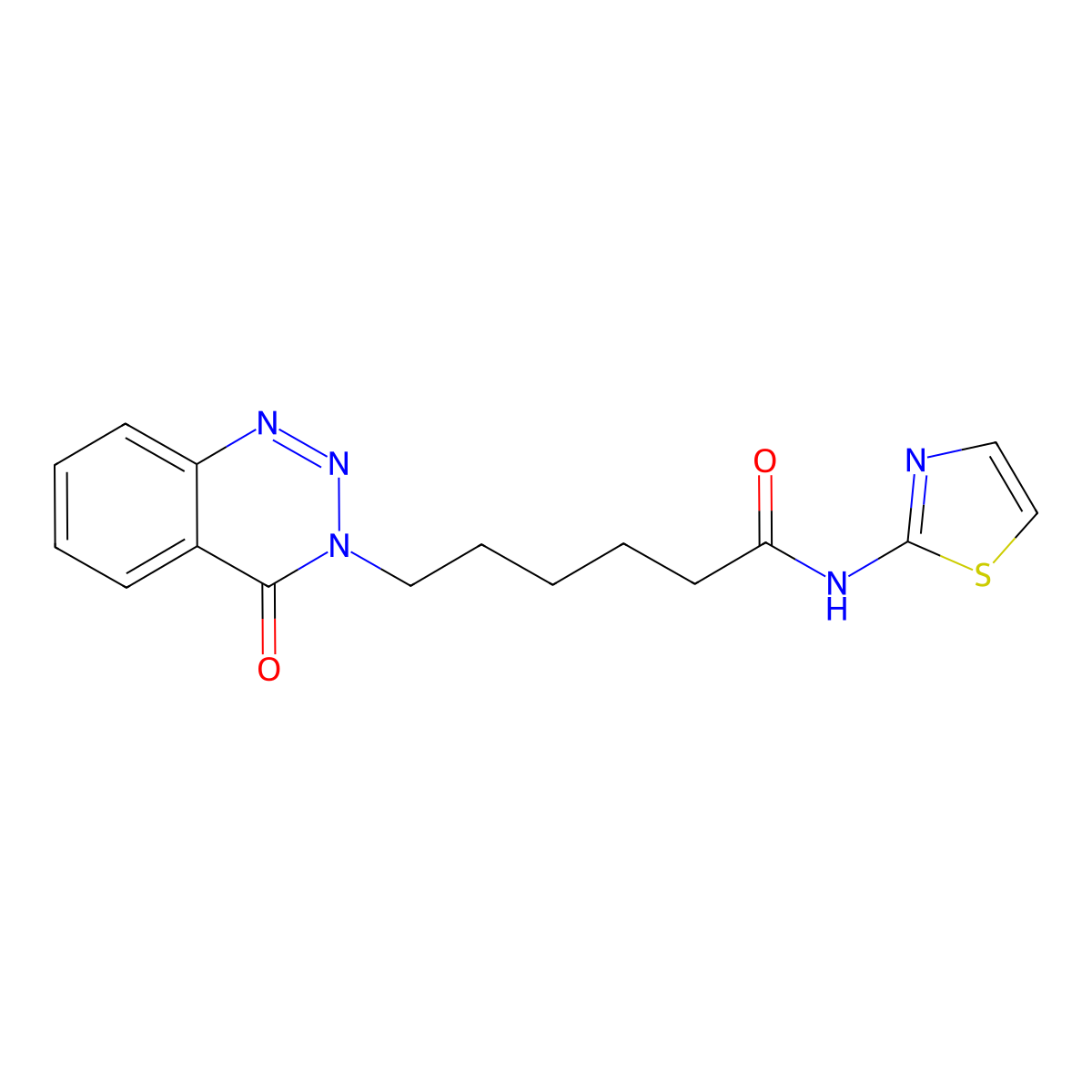 6-(4-oxo-1,2,3-benzotriazin-3(4H)-yl)-N-(1,3-thiazol-2-yl)hexanamide molecular structure, CAS 1190279-08-3