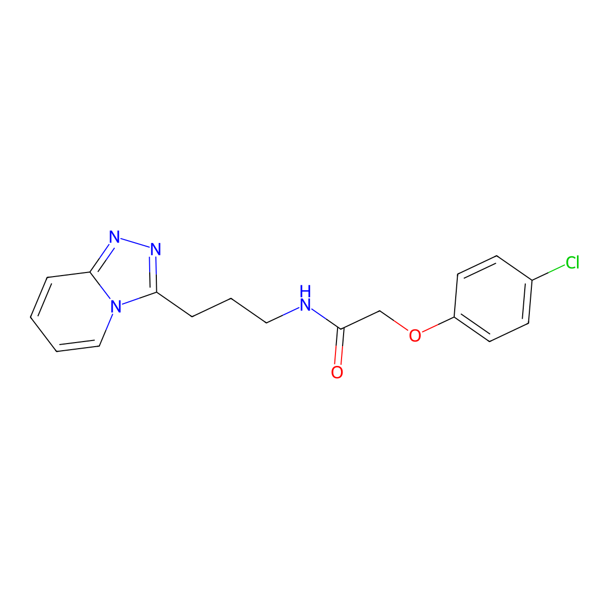 2-(4-chlorophenoxy)-N-[3-([1,2,4]triazolo[4,3-a]pyridin-3-yl)propyl]acetamide molecular structure, CAS 1190279-14-1