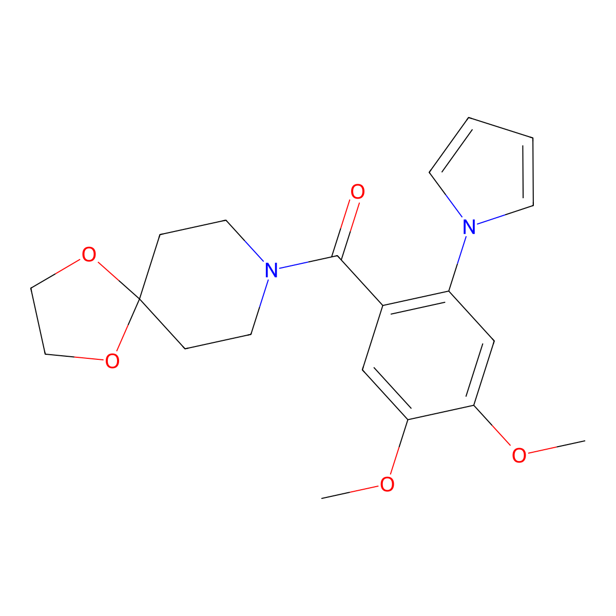 [4,5-dimethoxy-2-(1H-pyrrol-1-yl)phenyl](1,4-dioxa-8-azaspiro[4.5]dec-8-yl)methanone molecular structure, CAS 1190279-15-2