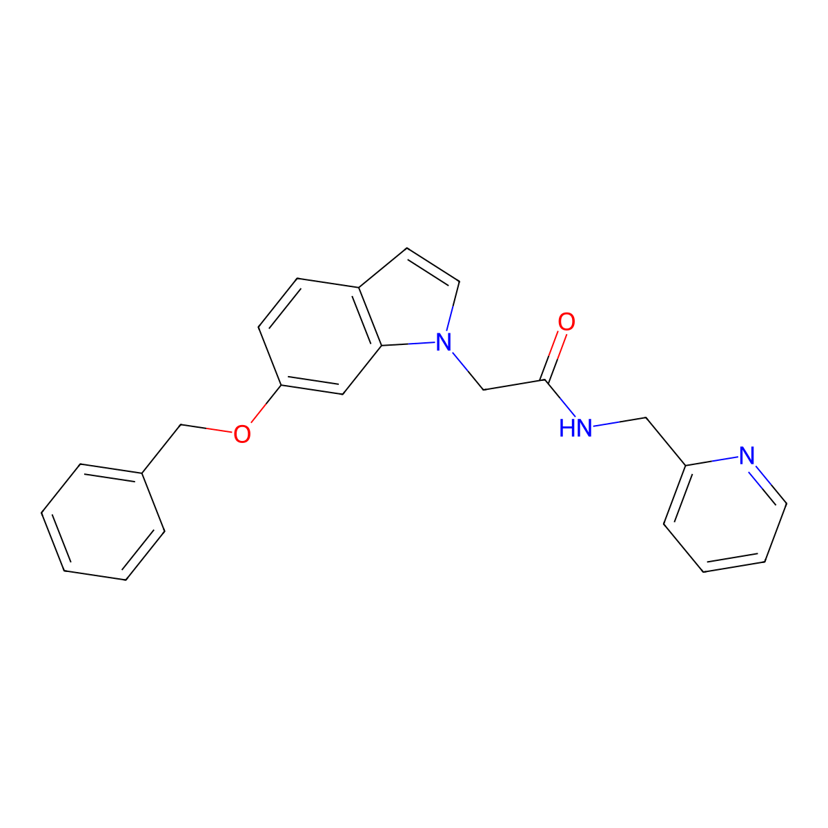 2-(6-(benzyloxy)-1H-indol-1-yl)-N-(pyridin-2-ylmethyl)acetamide molecular structure, CAS 1190279-28-7
