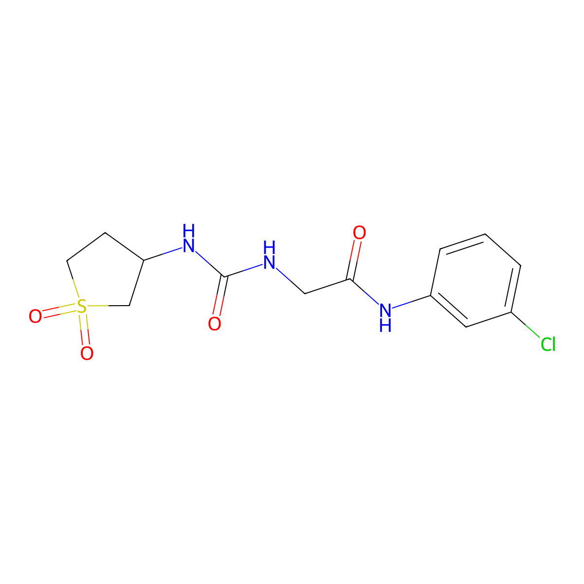 N-(3-chlorophenyl)-N~2~-[(1,1-dioxidotetrahydrothiophen-3-yl)carbamoyl]glycinamide molecular structure, CAS 1190279-35-6