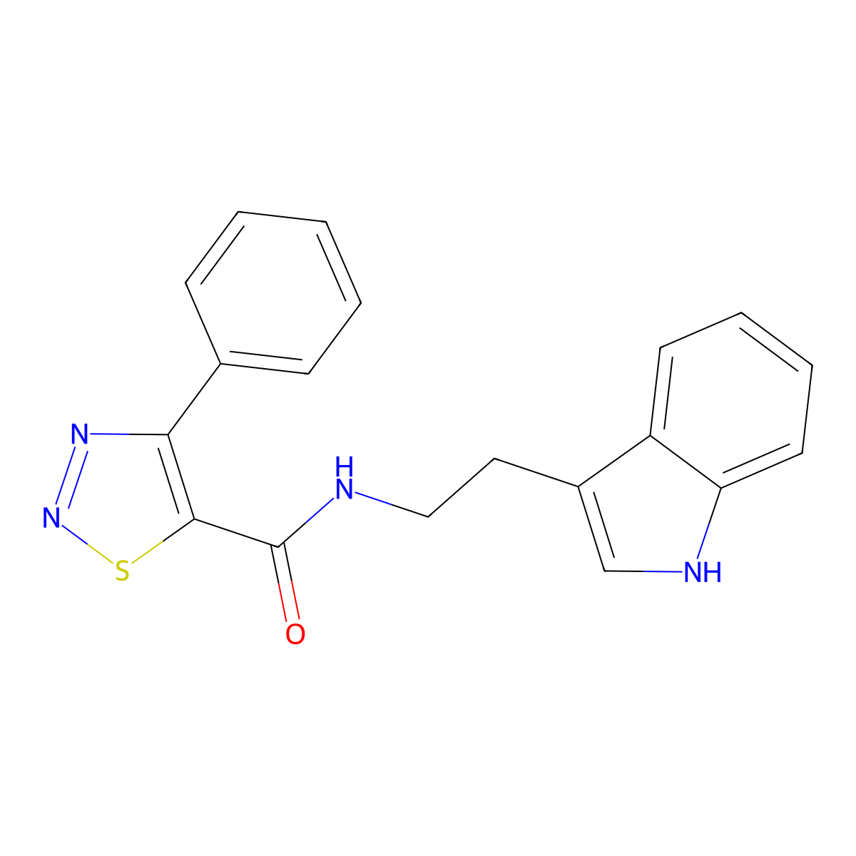 N-[2-(1H-indol-3-yl)ethyl]-4-phenylthiadiazole-5-carboxamide molecular structure, CAS 1190279-54-9