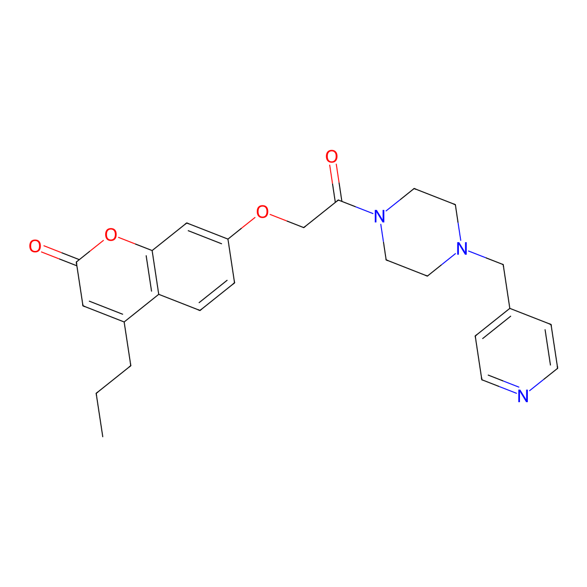 7-{2-oxo-2-[4-(pyridin-4-ylmethyl)piperazin-1-yl]ethoxy}-4-propyl-2H-chromen-2-one molecular structure, CAS 1190279-58-3