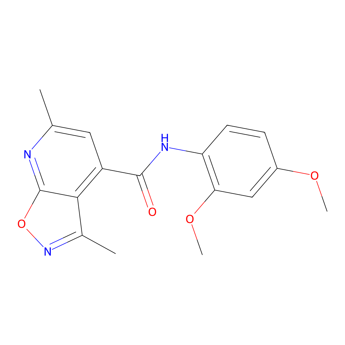N-(2,4-dimethoxyphenyl)-3,6-dimethyl[1,2]oxazolo[5,4-b]pyridine-4-carboxamide molecular structure, CAS 1190279-62-9