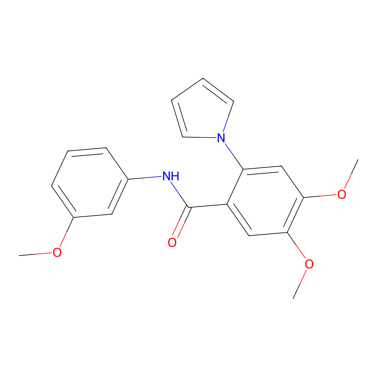 4,5-dimethoxy-N-(3-methoxyphenyl)-2-(1H-pyrrol-1-yl)benzamide molecular structure, CAS 1190279-66-3