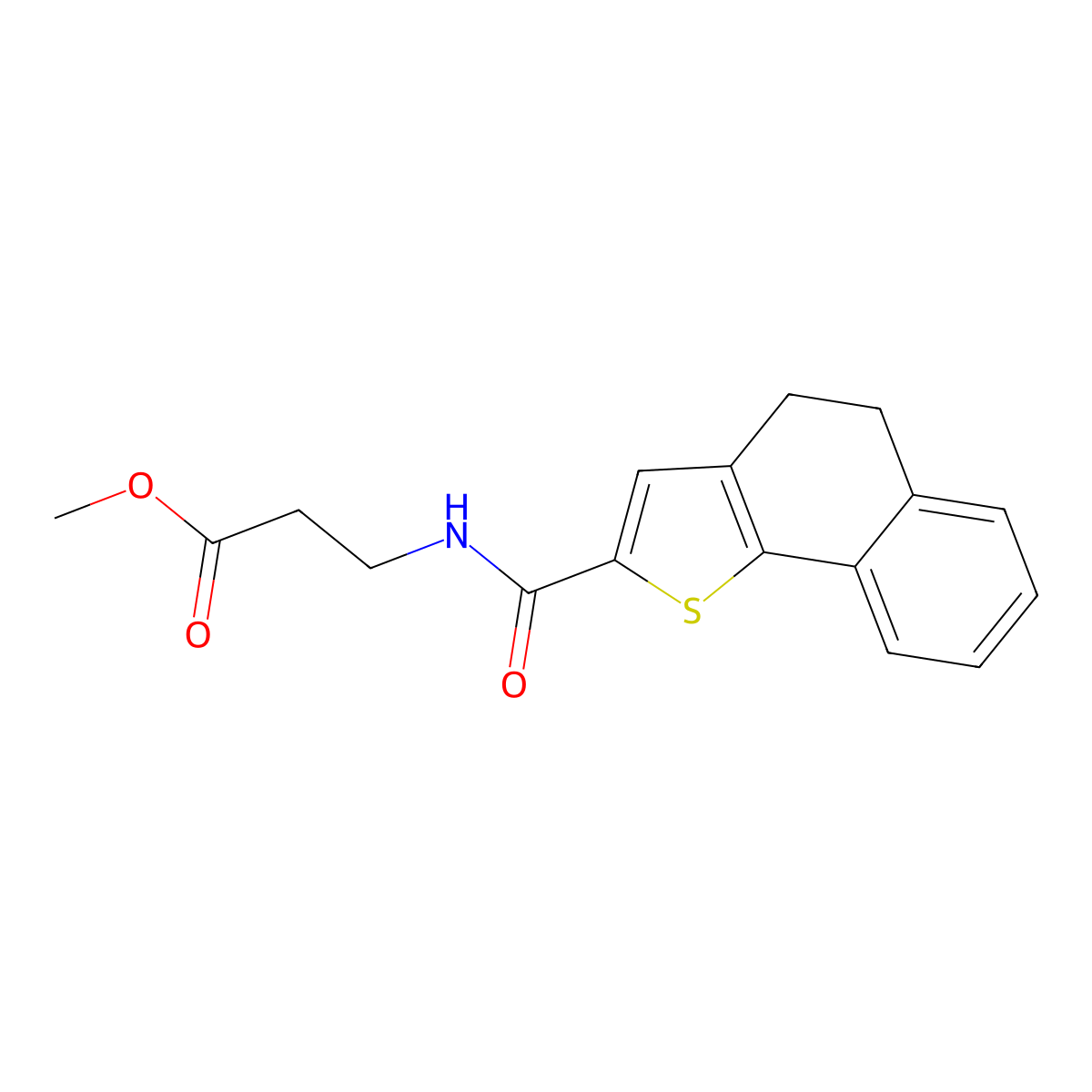 methyl N-(4,5-dihydronaphtho[1,2-b]thien-2-ylcarbonyl)-beta-alaninate molecular structure, CAS 1190279-79-8