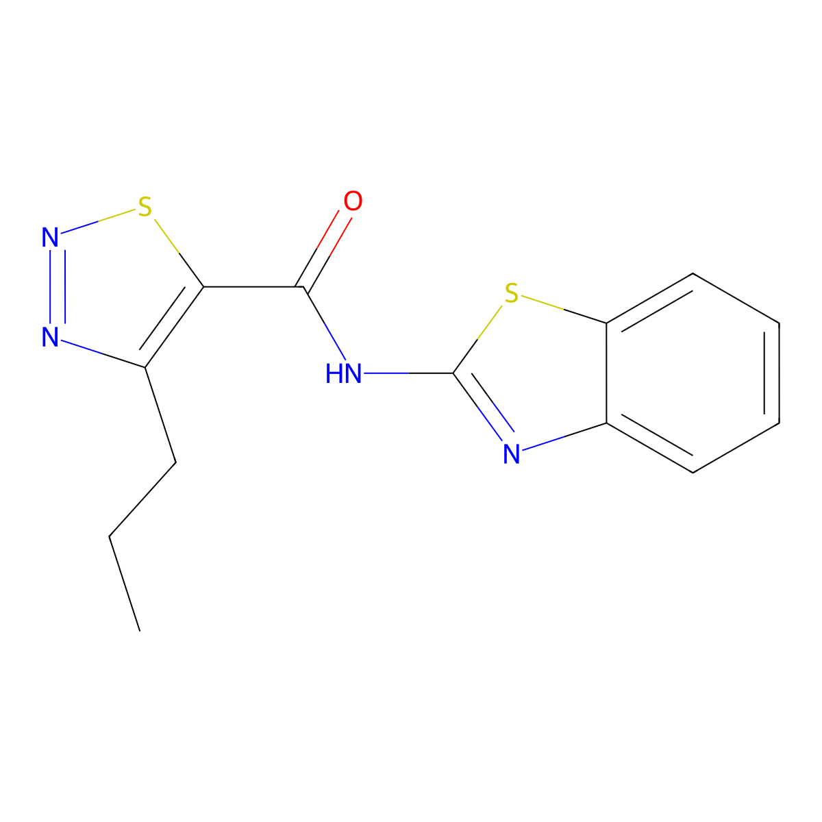N-[(2Z)-1,3-benzothiazol-2(3H)-ylidene]-4-propyl-1,2,3-thiadiazole-5-carboxamide molecular structure, CAS 1190279-87-8