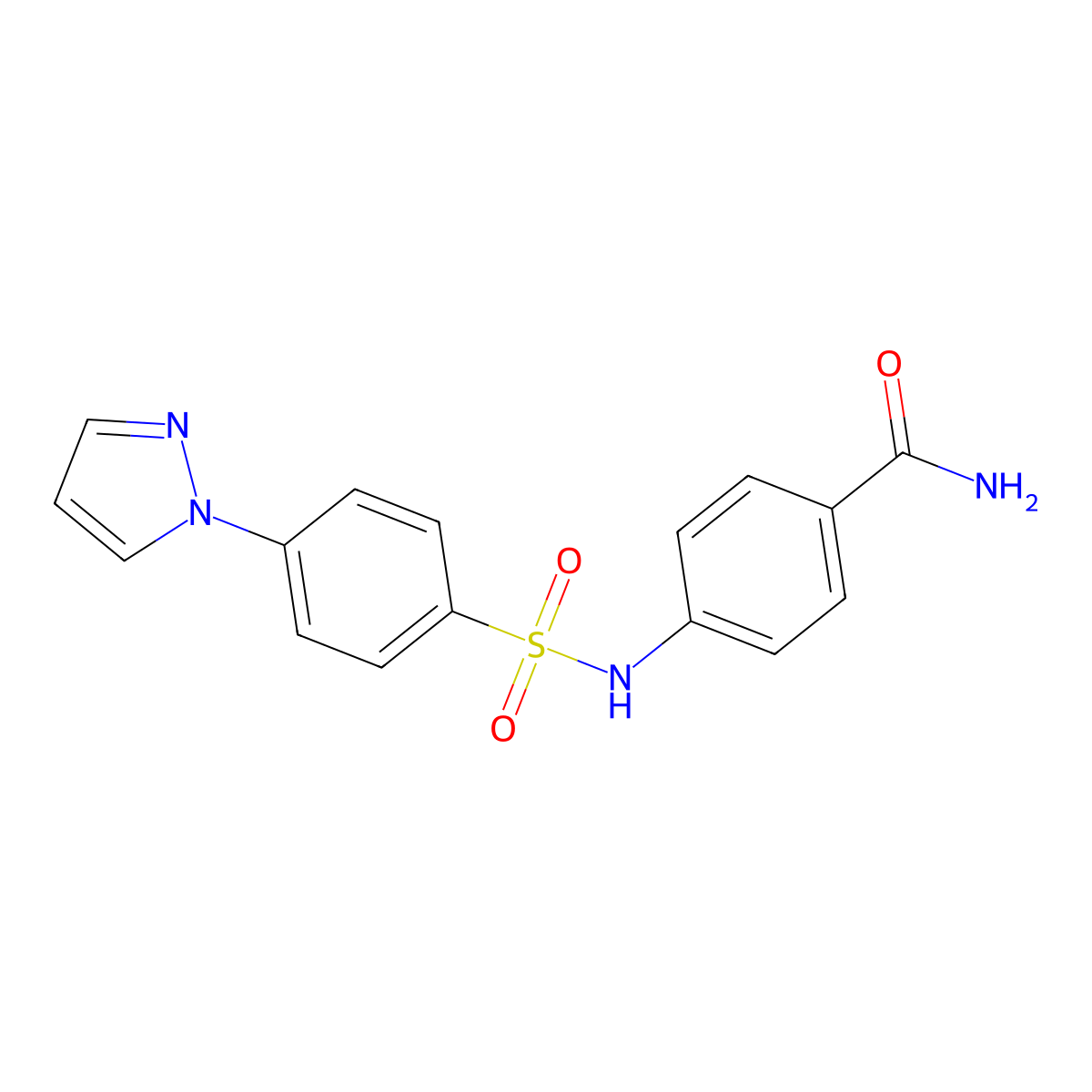 4-[(4-Pyrazol-1-ylphenyl)sulfonylamino]benzamide molecular structure, CAS 1190280-08-0