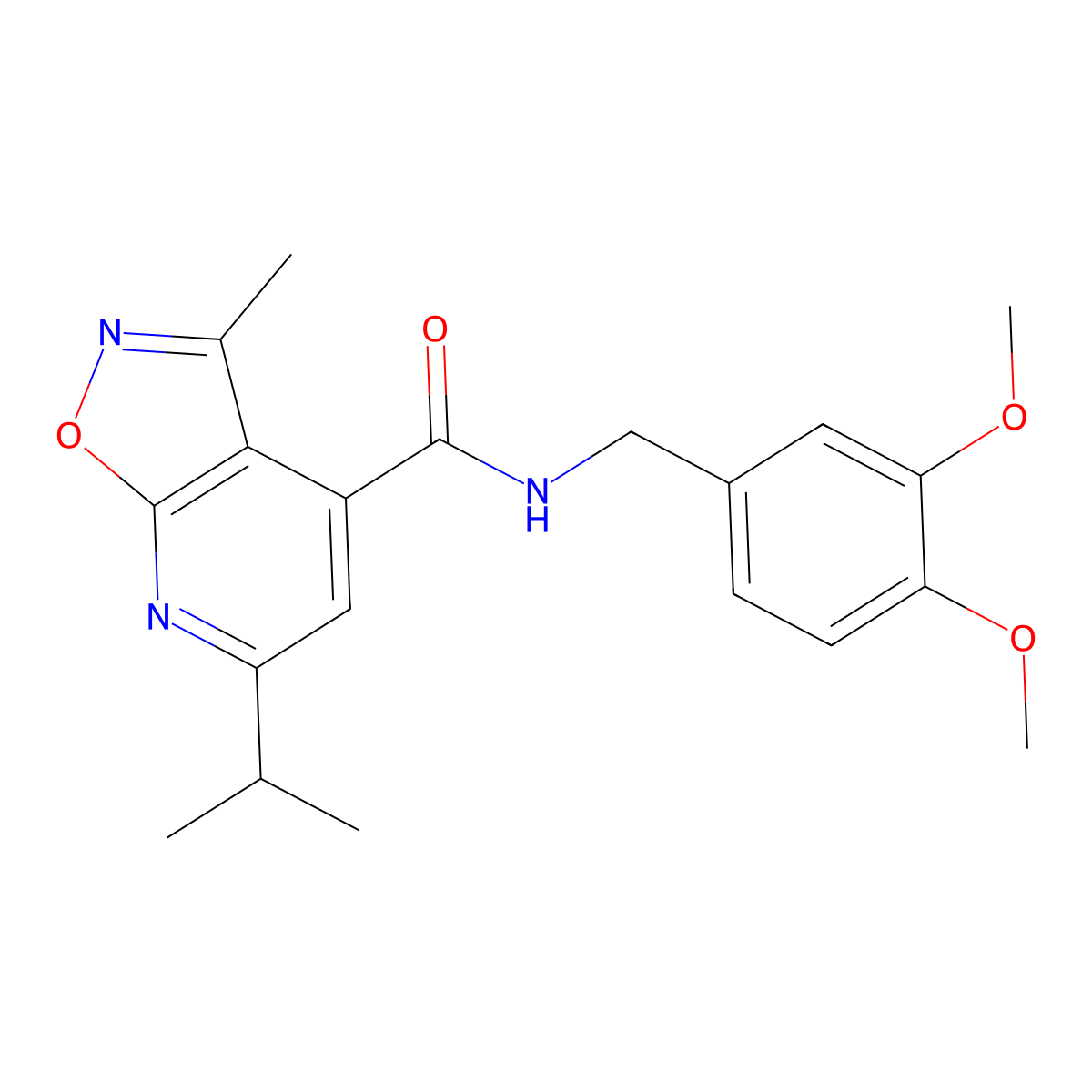 N-(3,4-dimethoxybenzyl)-6-isopropyl-3-methylisoxazolo[5,4-b]pyridine-4-carboxamide molecular structure, CAS 1190280-21-7