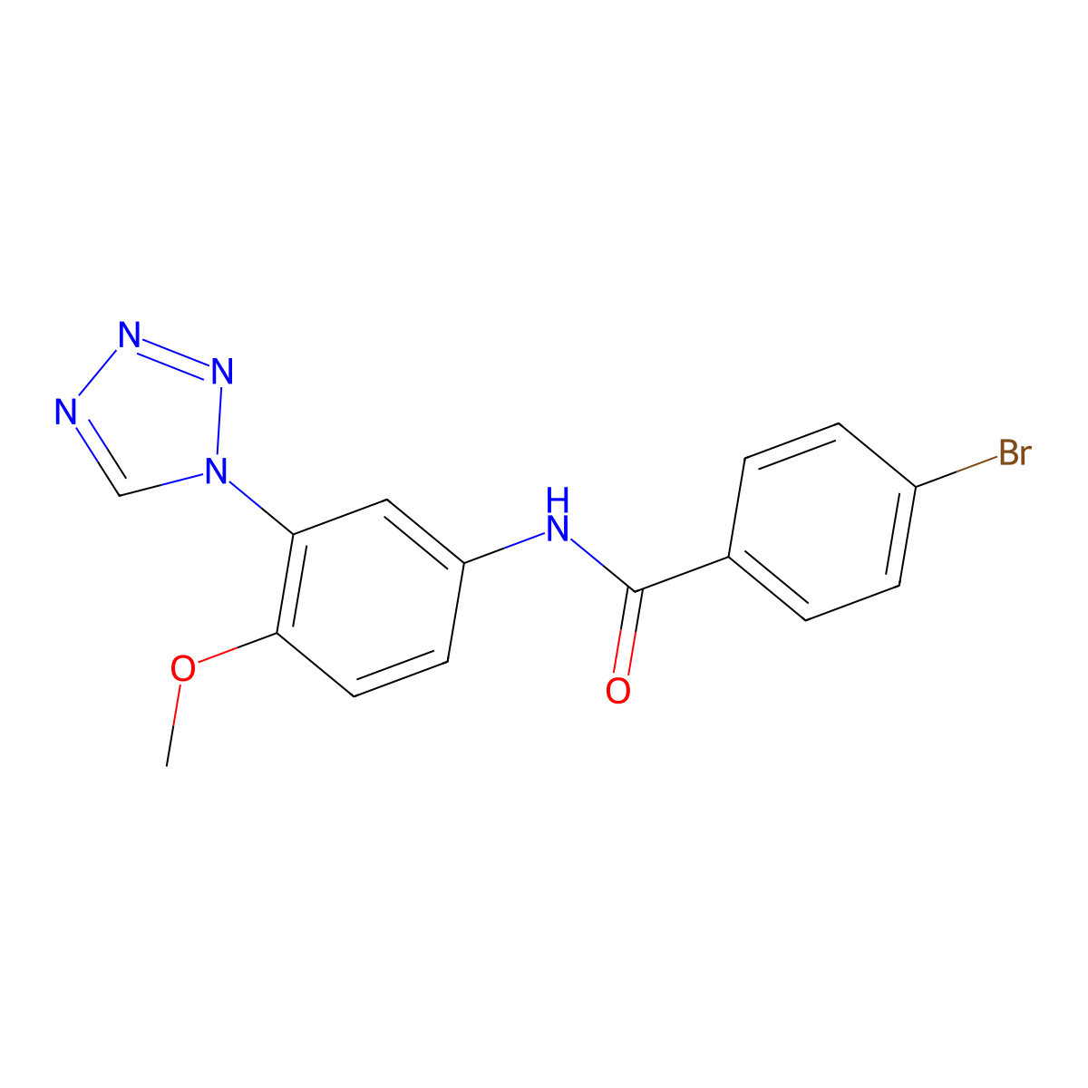 4-bromo-N-[4-methoxy-3-(1H-tetrazol-1-yl)phenyl]benzamide molecular structure, CAS 1190280-23-9