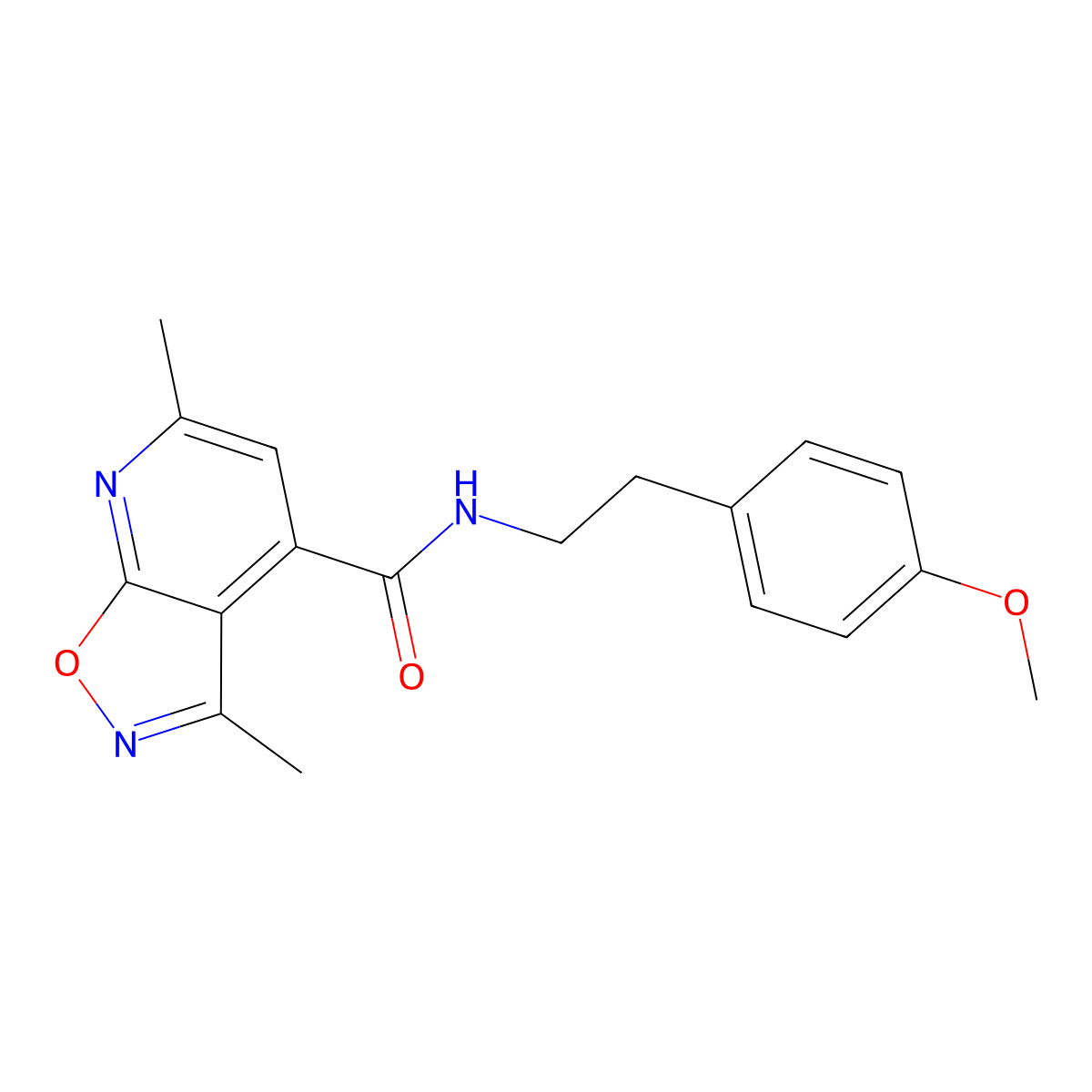 N-(4-methoxyphenethyl)-3,6-dimethylisoxazolo[5,4-b]pyridine-4-carboxamide molecular structure, CAS 1190280-35-3