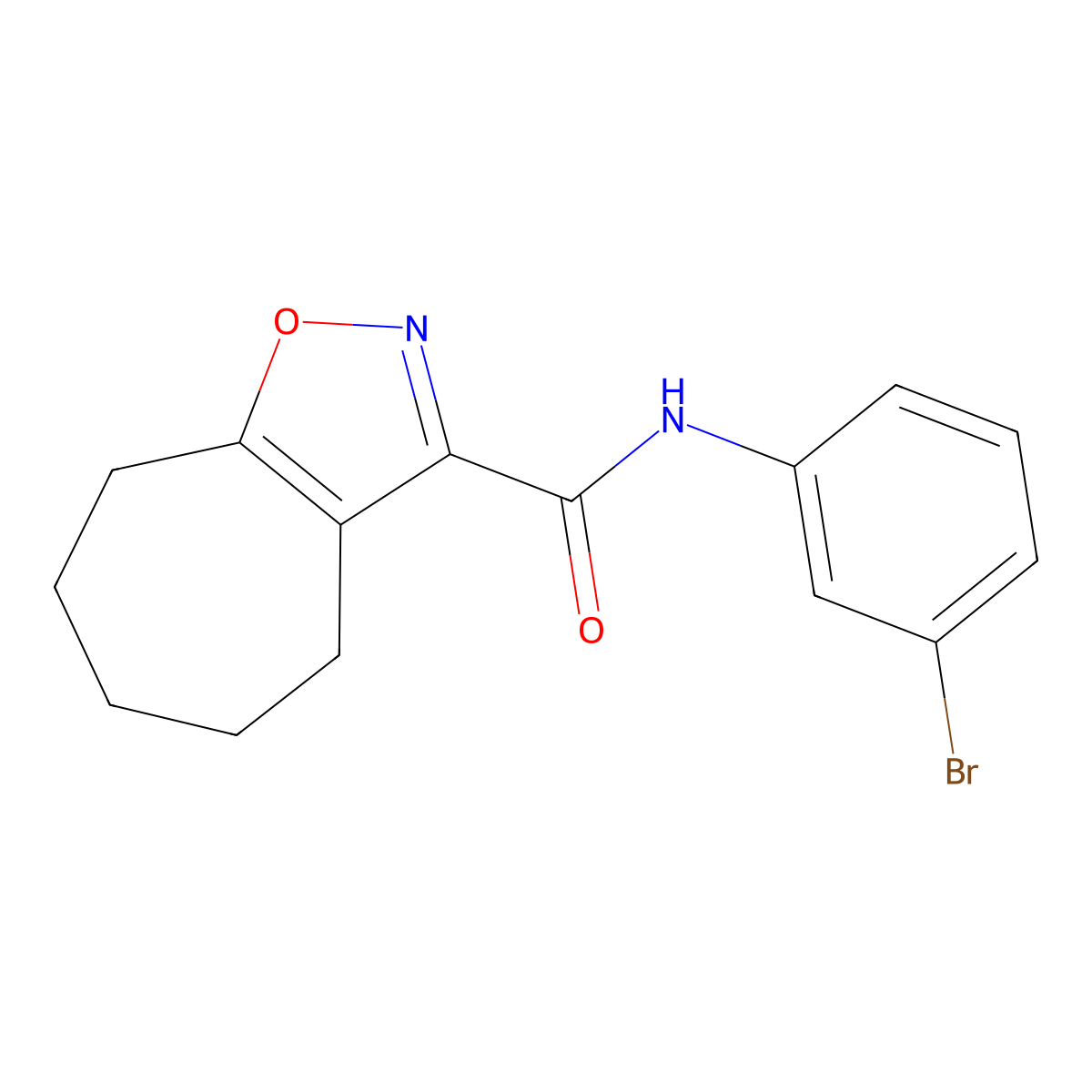N-(3-bromophenyl)-5,6,7,8-tetrahydro-4H-cyclohepta[d][1,2]oxazole-3-carboxamide molecular structure, CAS 1190280-37-5