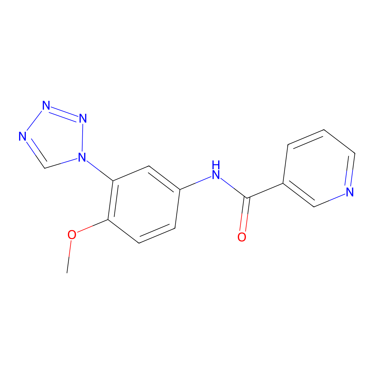 N-[4-methoxy-3-(1H-tetrazol-1-yl)phenyl]pyridine-3-carboxamide molecular structure, CAS 1190280-64-8