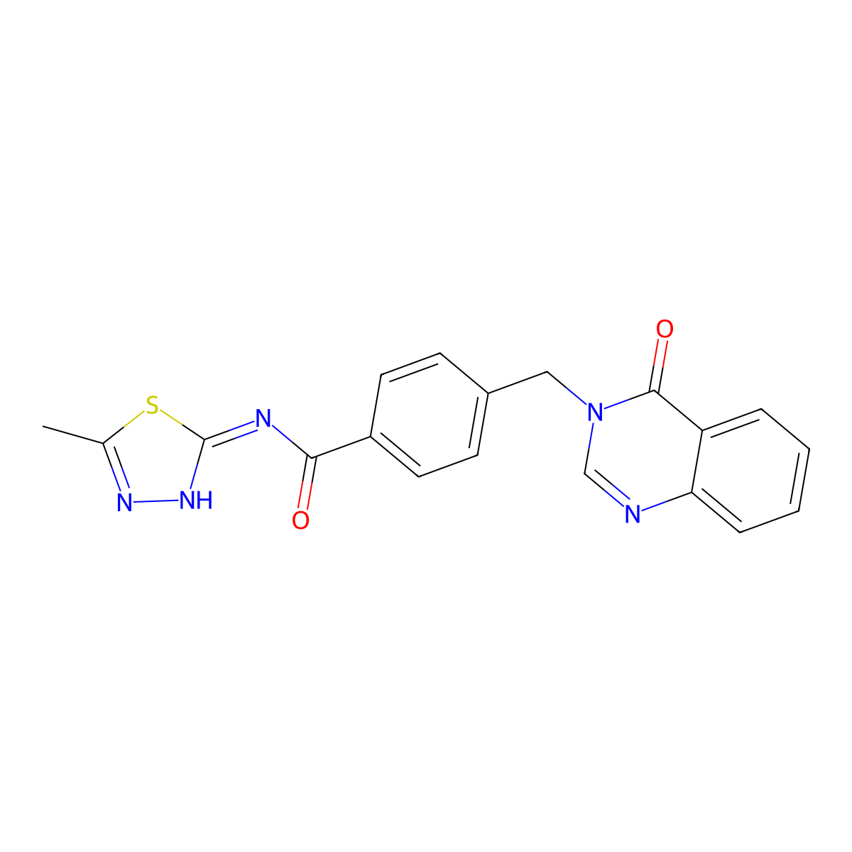 N-[(2E)-5-methyl-1,3,4-thiadiazol-2(3H)-ylidene]-4-[(4-oxoquinazolin-3(4H)-yl)methyl]benzamide molecular structure, CAS 1190280-88-6