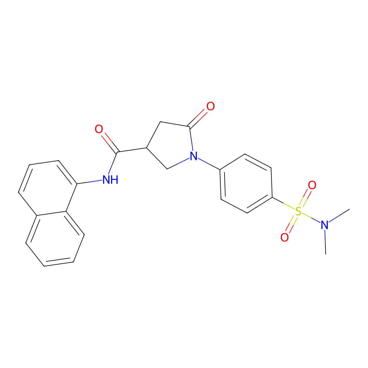 1-[4-(dimethylsulfamoyl)phenyl]-N-(naphthalen-1-yl)-5-oxopyrrolidine-3-carboxamide molecular structure, CAS 1190281-34-5