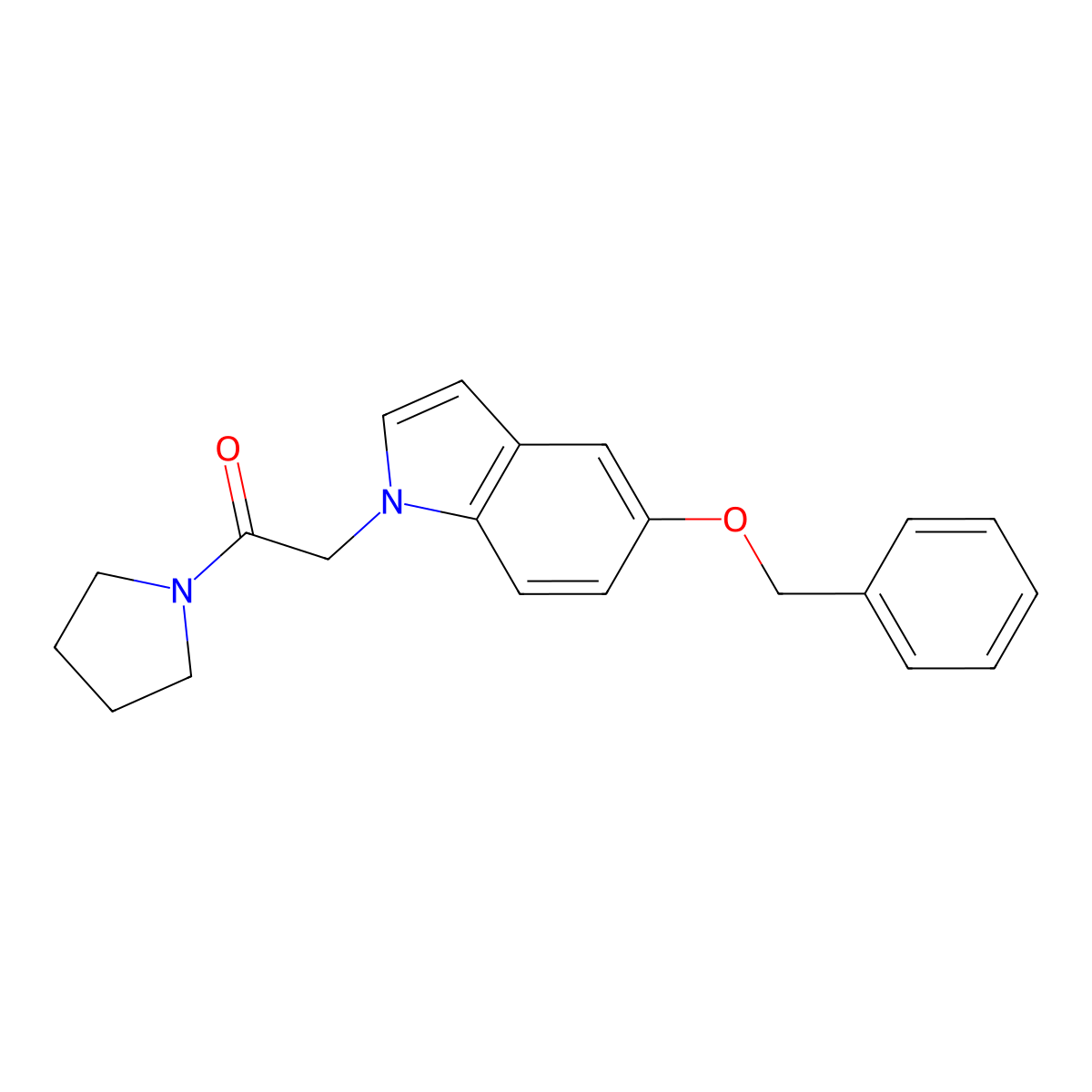 2-[5-(benzyloxy)-1H-indol-1-yl]-1-(pyrrolidin-1-yl)ethanone molecular structure, CAS 1190281-50-5