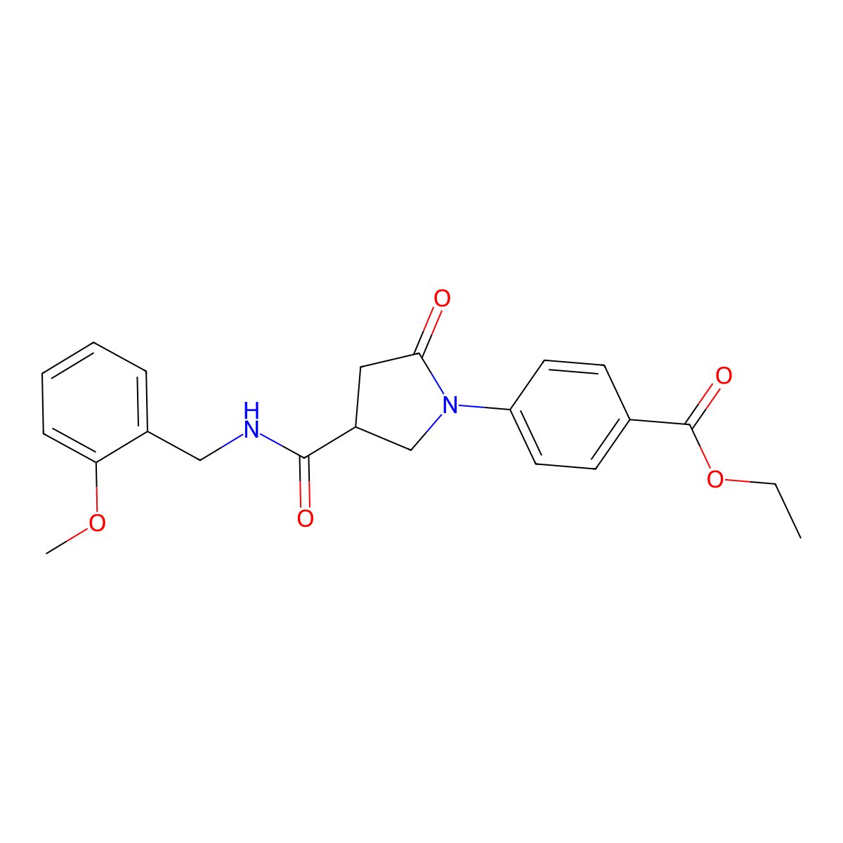 Ethyl 4-(4-((2-methoxybenzyl)carbamoyl)-2-oxopyrrolidin-1-yl)benzoate molecular structure, CAS 1190281-67-4
