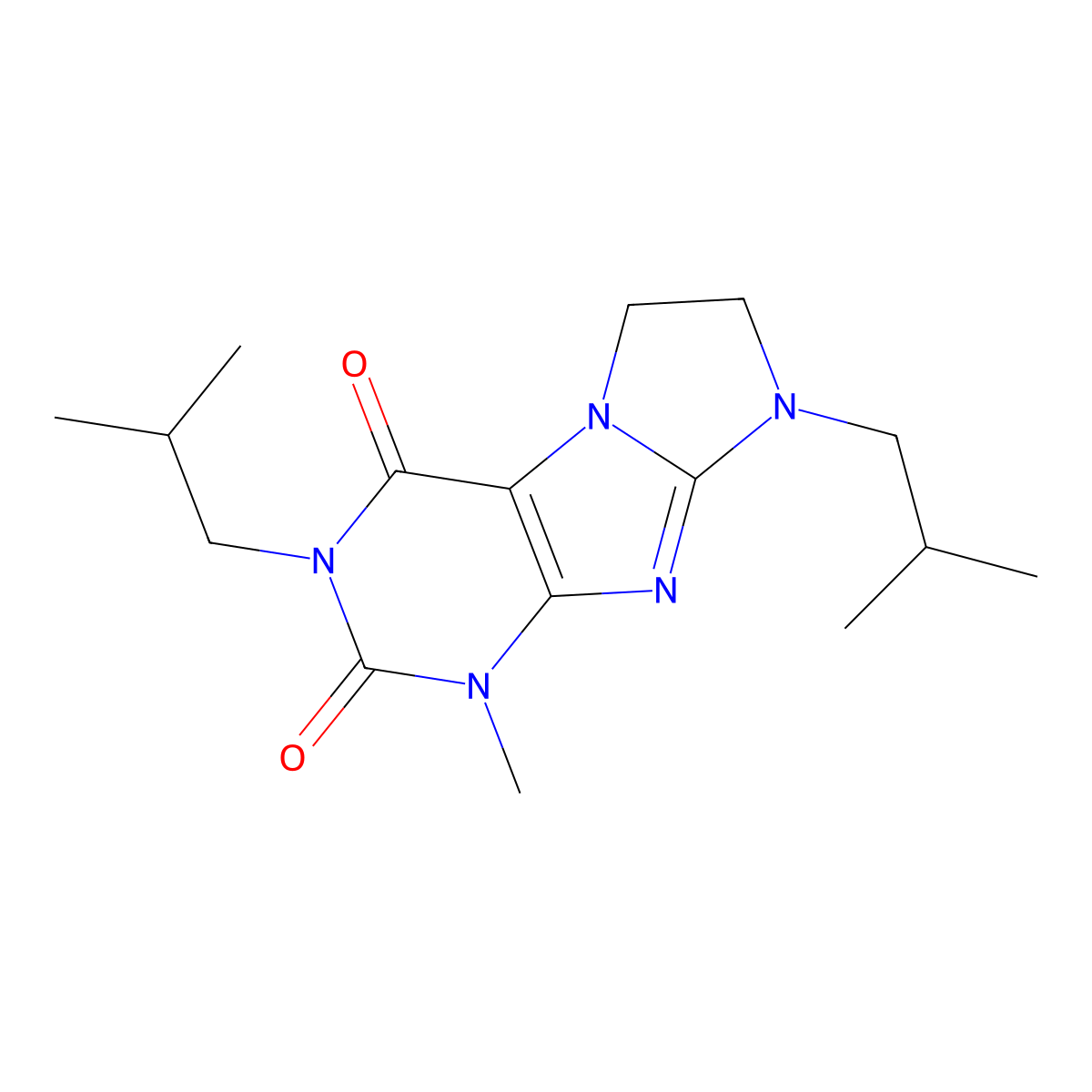 4-Methyl-2,6-bis(2-methylpropyl)-7,8-dihydropurino[7,8-a]imidazole-1,3-dione molecular structure, CAS 1190281-76-5