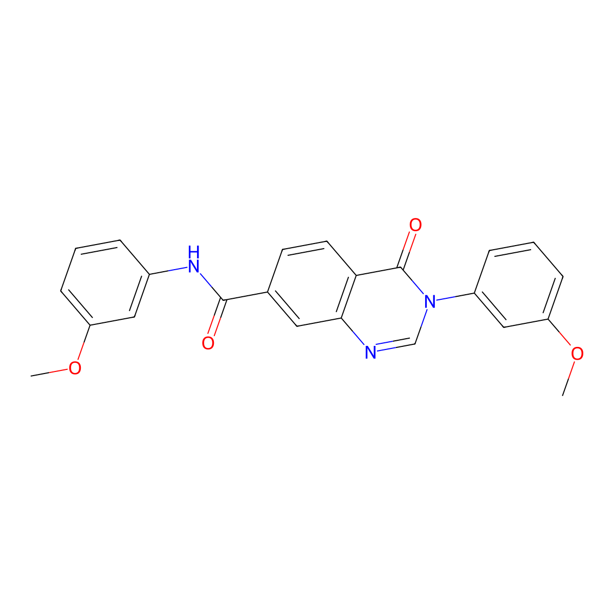 N,3-bis(3-methoxyphenyl)-4-oxo-3,4-dihydroquinazoline-7-carboxamide molecular structure, CAS 1190281-81-2