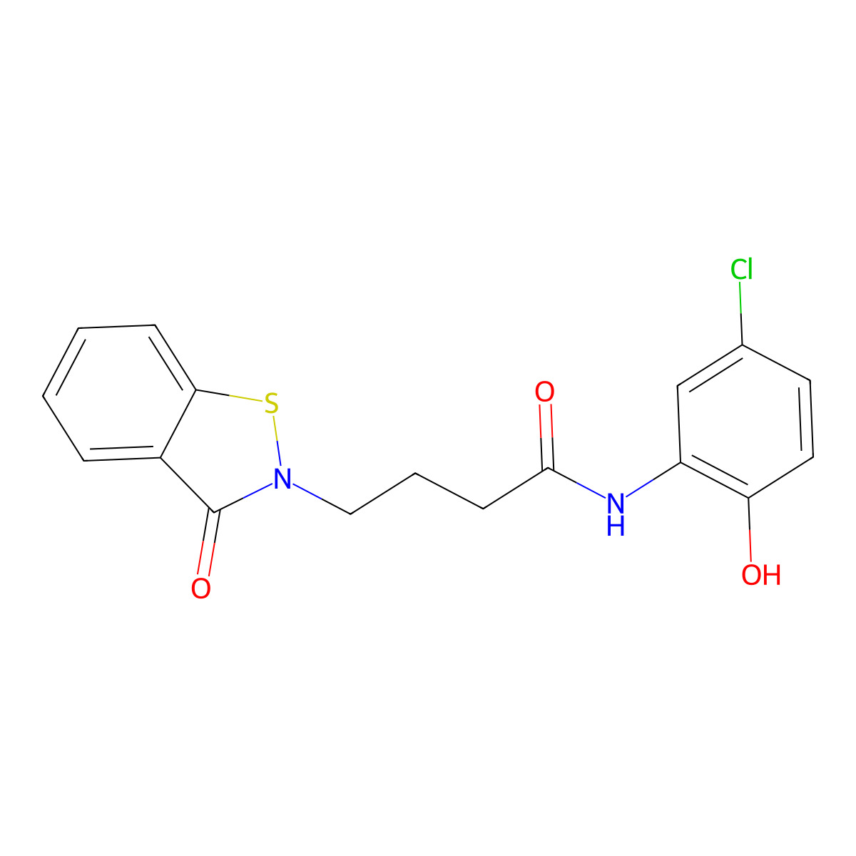 N-(5-chloro-2-hydroxyphenyl)-4-(3-oxo-1,2-benzothiazol-2(3H)-yl)butanamide molecular structure, CAS 1190281-82-3