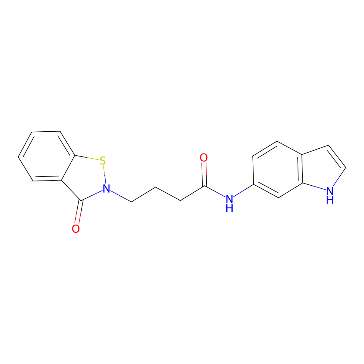 N-(1H-indol-6-yl)-4-(3-oxo-1,2-benzothiazol-2(3H)-yl)butanamide molecular structure, CAS 1190281-91-4