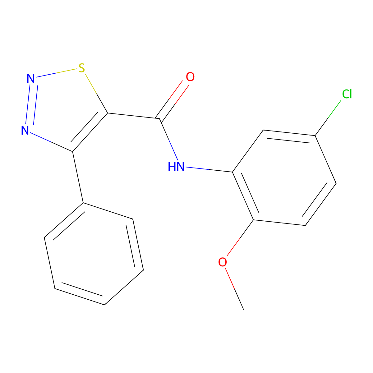 N-(5-chloro-2-methoxyphenyl)-4-phenyl-1,2,3-thiadiazole-5-carboxamide molecular structure, CAS 1190281-92-5