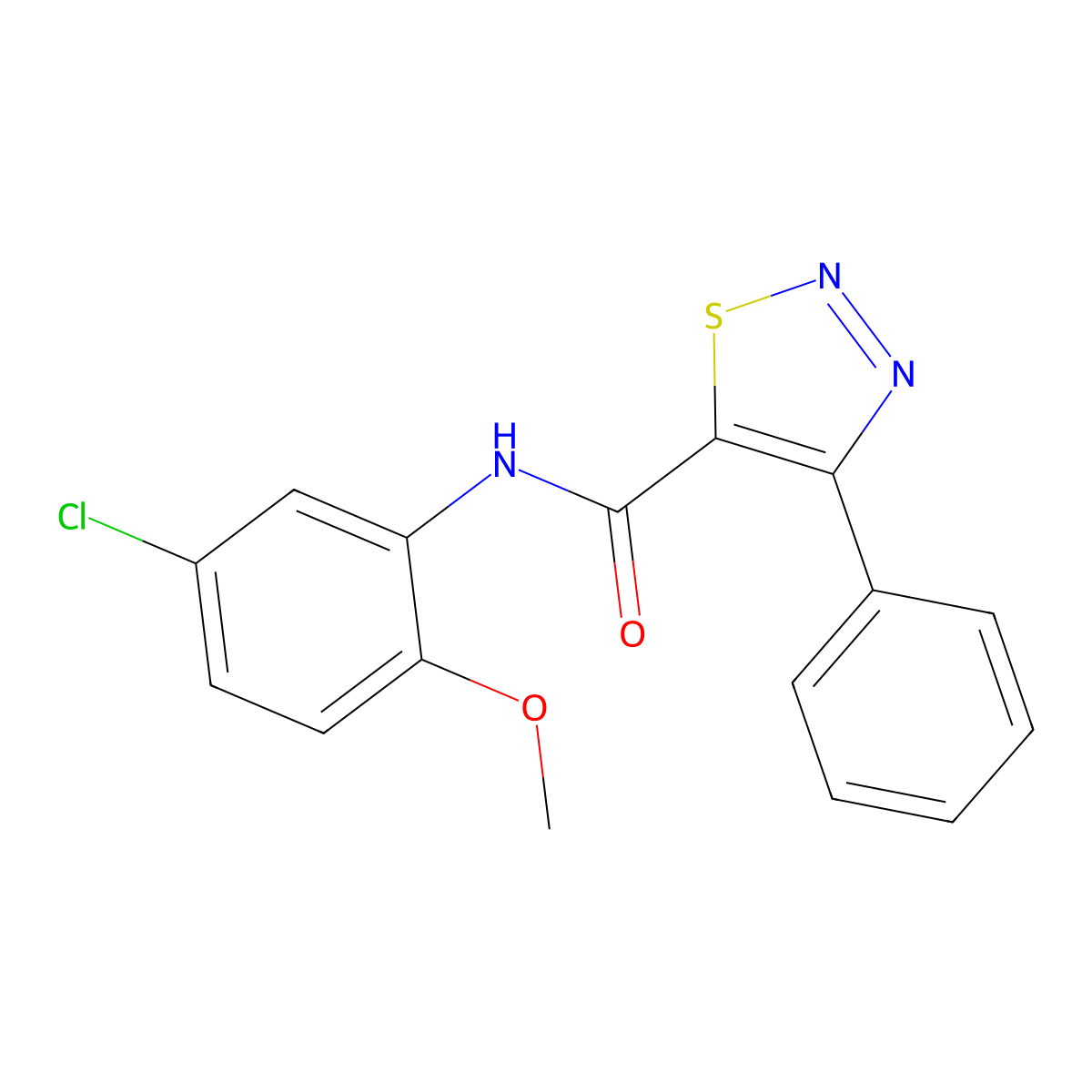 N-(5-chloro-2-methoxyphenyl)-4-phenyl-1,2,3-thiadiazole-5-carboxamide molecular structure, CAS 1190281-92-5