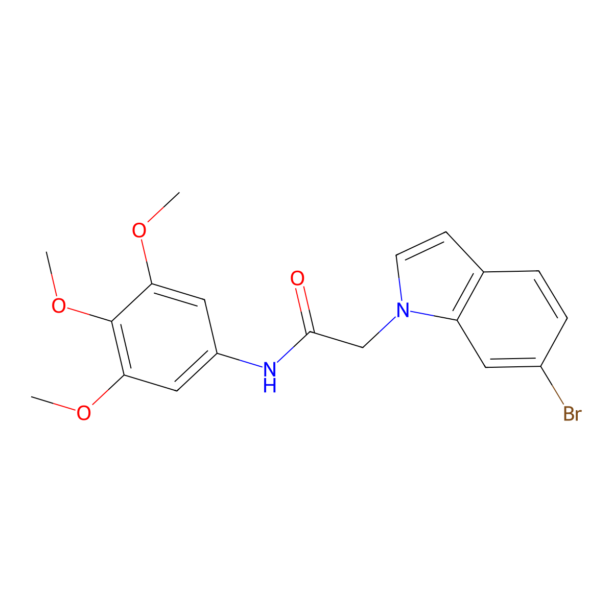 2-(6-bromo-1H-indol-1-yl)-N-(3,4,5-trimethoxyphenyl)acetamide molecular structure, CAS 1190281-97-0