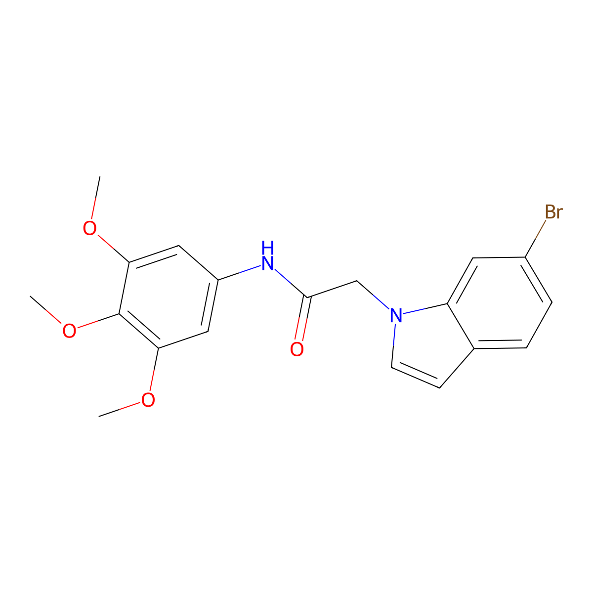 2-(6-bromo-1H-indol-1-yl)-N-(3,4,5-trimethoxyphenyl)acetamide molecular structure, CAS 1190281-97-0
