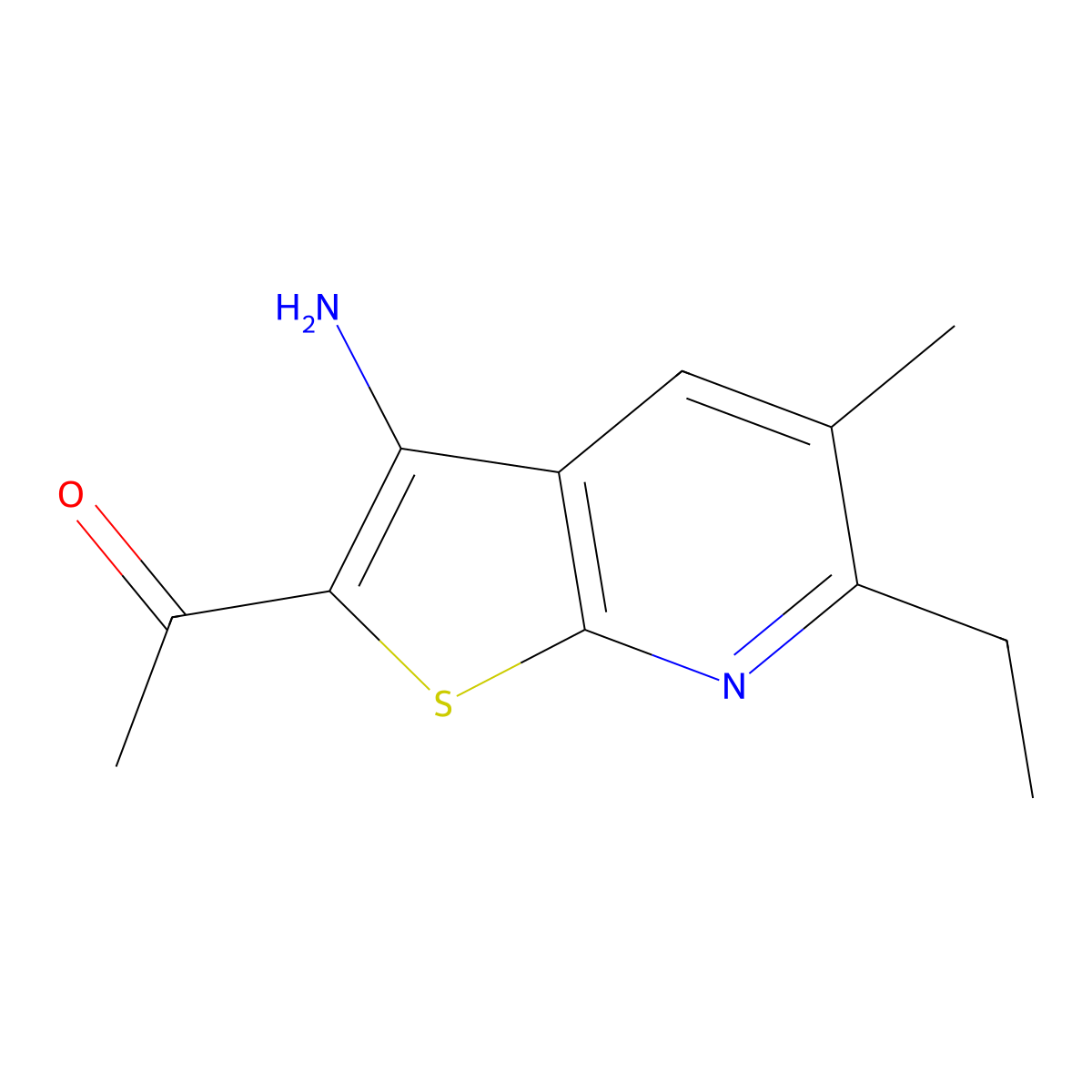 1-(3-Amino-6-ethyl-5-methylthieno[2,3-b]pyridin-2-yl)ethanone molecular structure, CAS 1190282-03-1