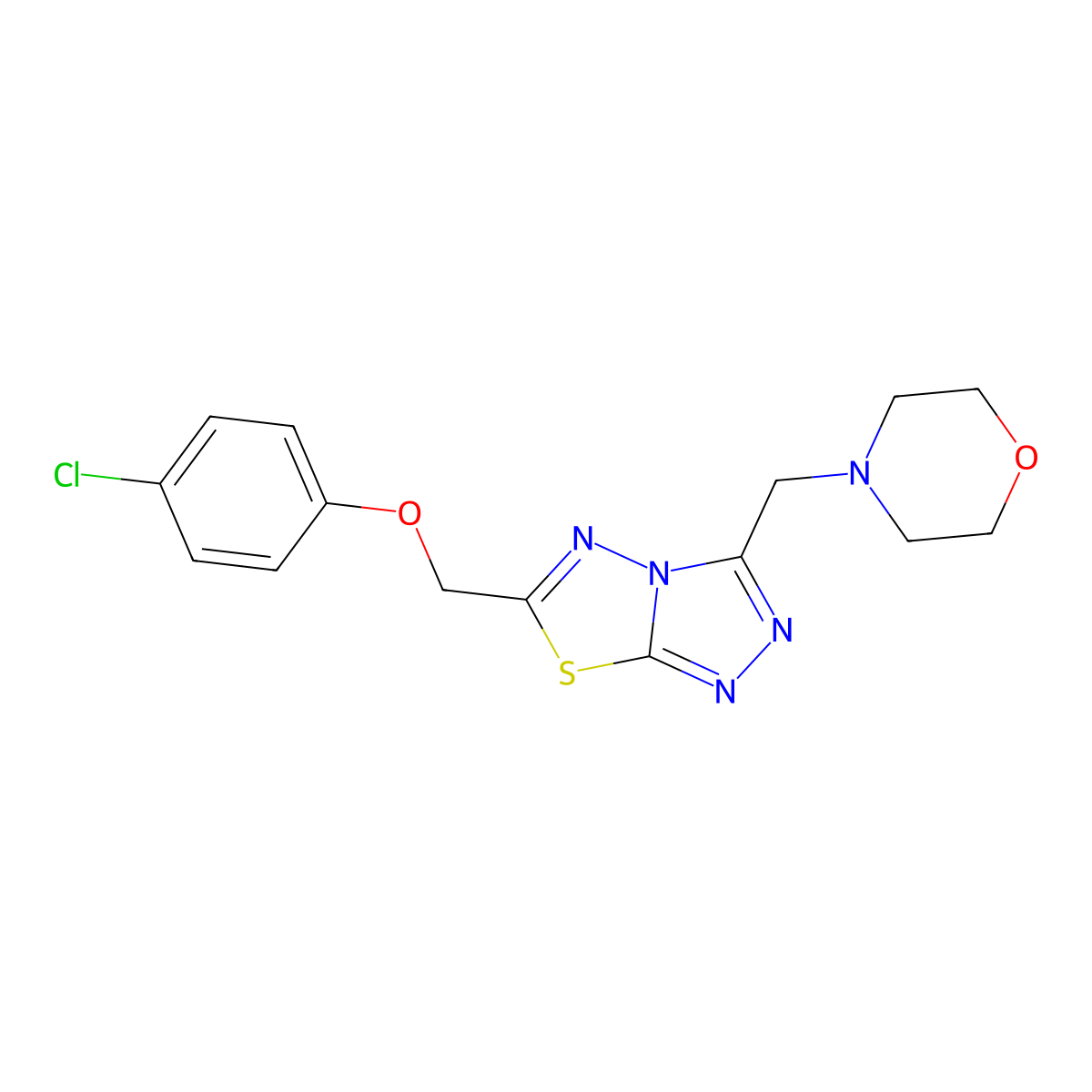 6-[(4-Chlorophenoxy)methyl]-3-(morpholin-4-ylmethyl)[1,2,4]triazolo[3,4-b][1,3,4]thiadiazole molecular structure, CAS 1190282-15-5