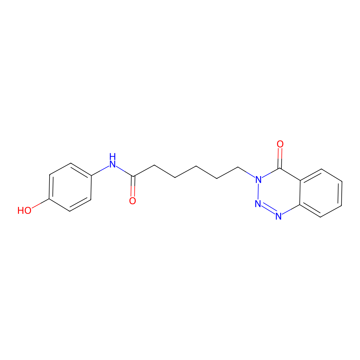 N-(4-hydroxyphenyl)-6-(4-oxo-1,2,3-benzotriazin-3(4H)-yl)hexanamide molecular structure, CAS 1190282-19-9