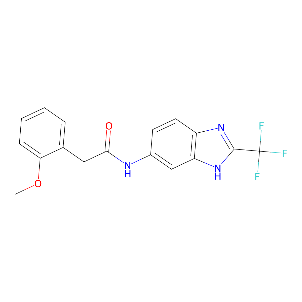 2-(2-methoxyphenyl)-N-[2-(trifluoromethyl)-1H-benzimidazol-5-yl]acetamide molecular structure, CAS 1190282-29-1