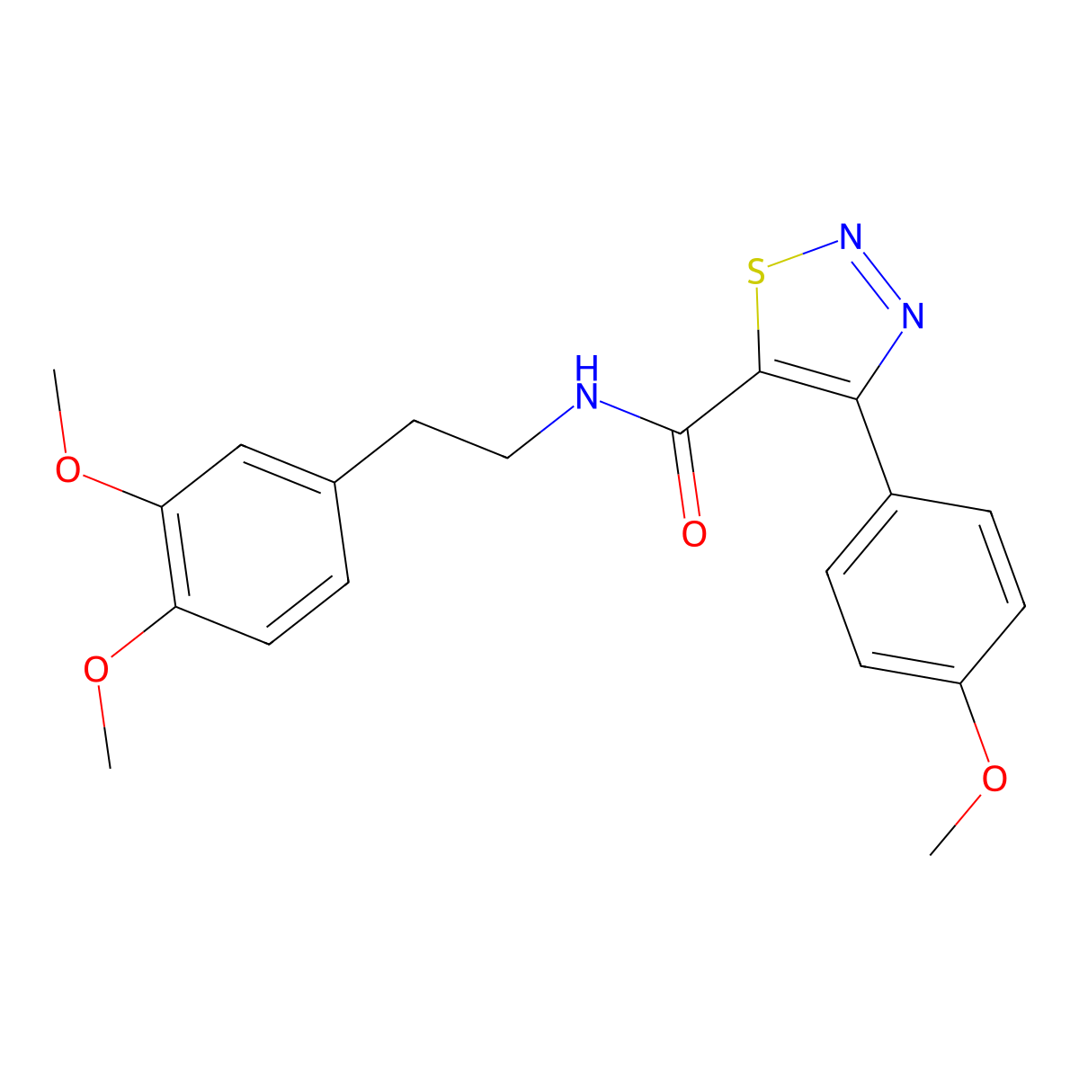N-[2-(3,4-dimethoxyphenyl)ethyl]-4-(4-methoxyphenyl)-1,2,3-thiadiazole-5-carboxamide molecular structure, CAS 1190282-30-4